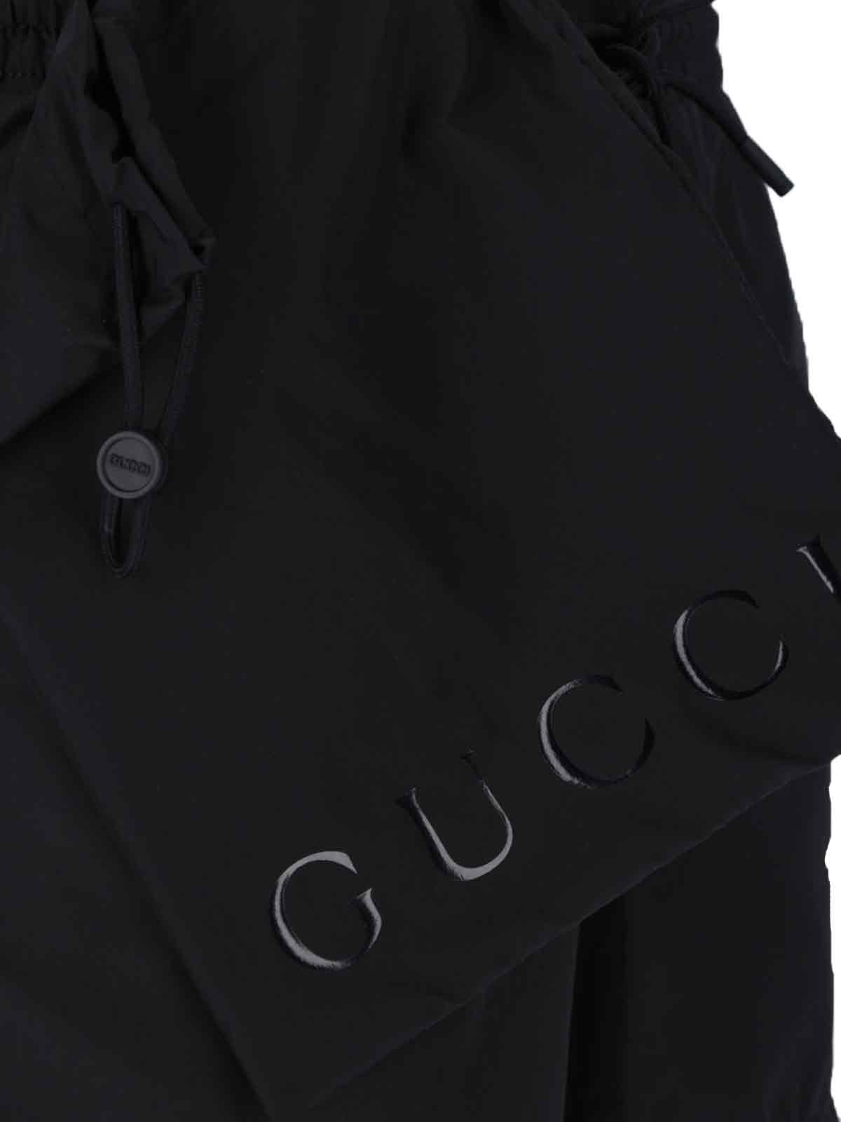 Gucci Technical Poplin Swim Shorts In Black