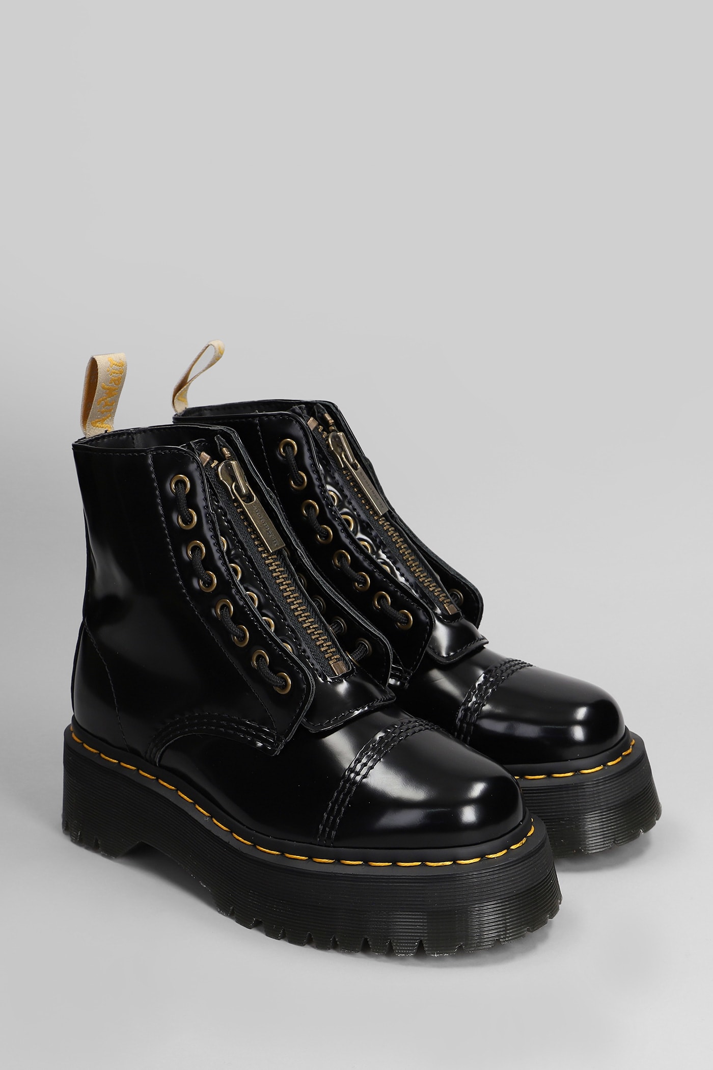 DR. MARTENS VEGAN SINCLAIR COMBAT BOOTS IN BLACK SYNTHETIC