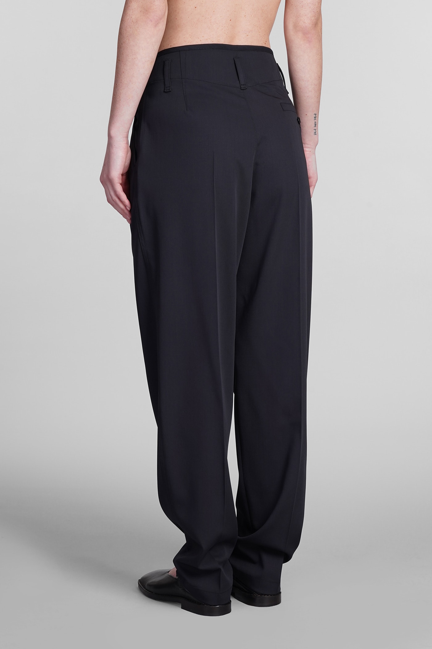 Shop Lemaire Pants In Black Wool