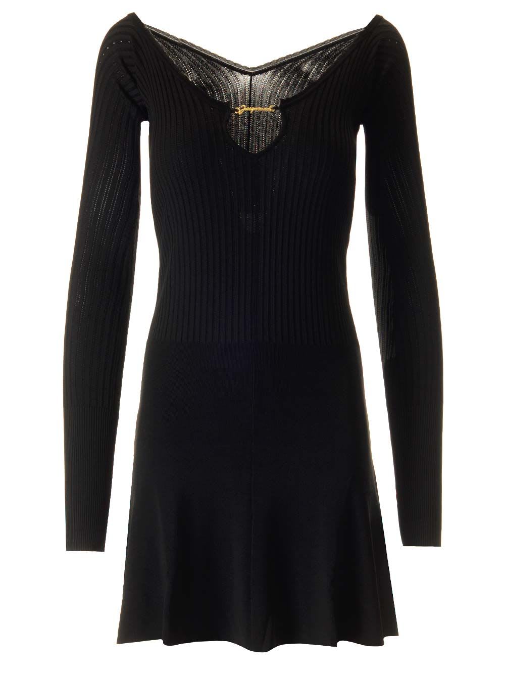 Shop Jacquemus La Mini Robe Pralù In Black