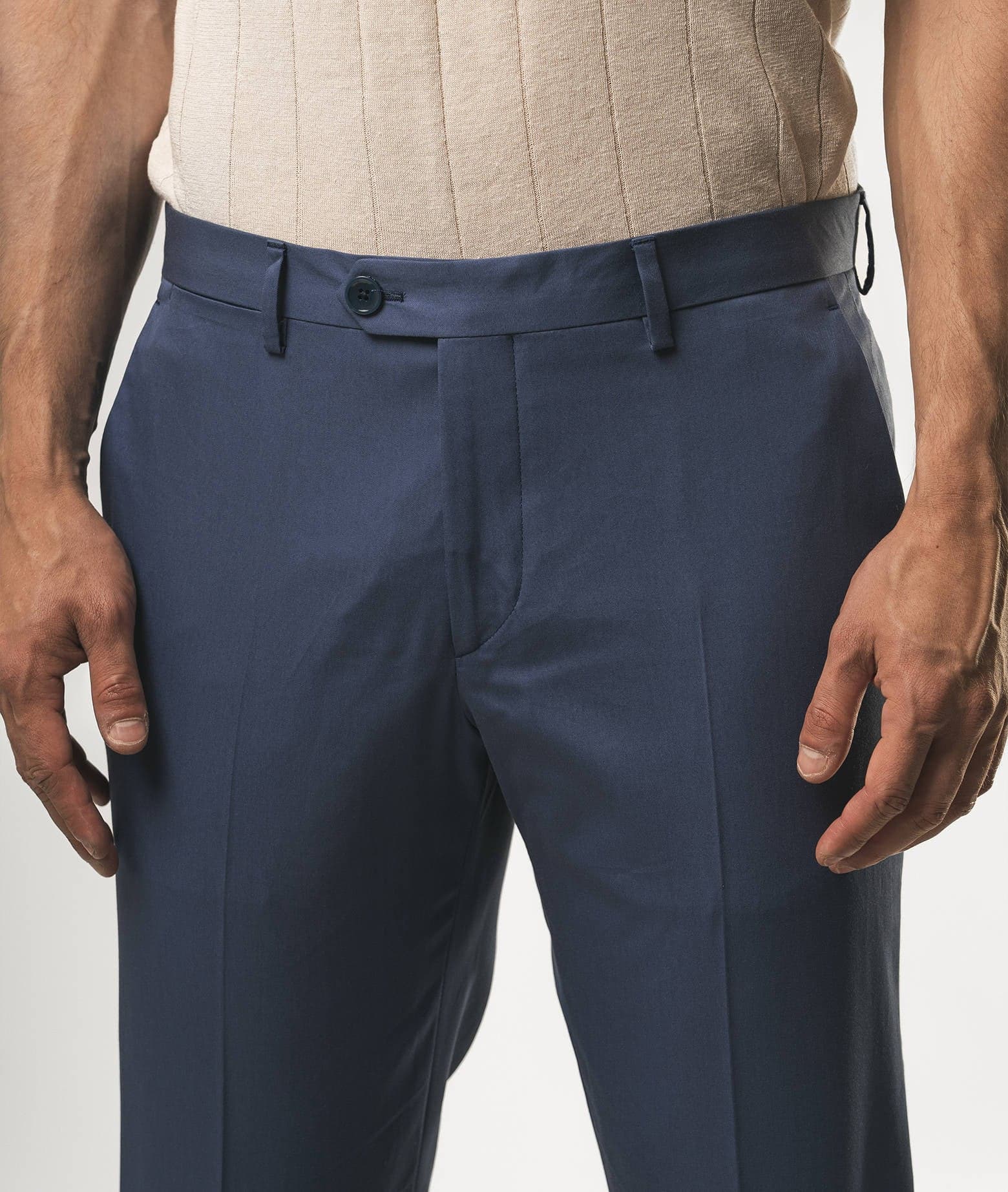 Larusmiani Velvet Trousers Howard Pants In Blue