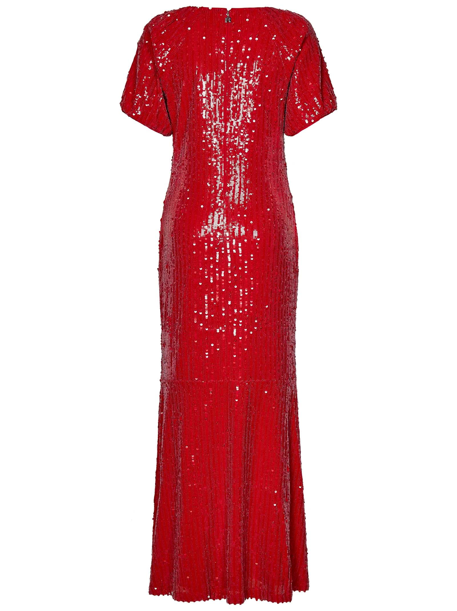 Shop Rotate Birger Christensen Long Dress In Red