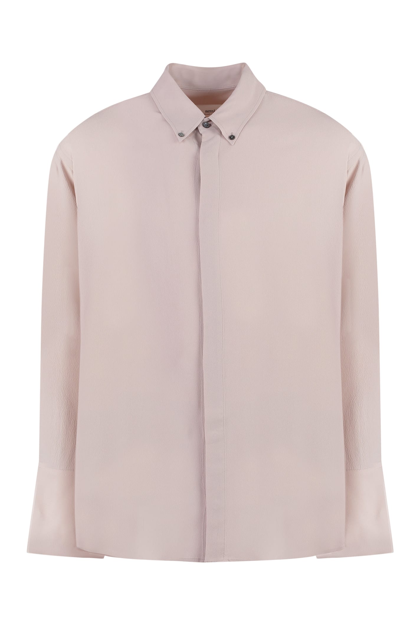 Shop Ami Alexandre Mattiussi Silk Blend Shirt In Pink