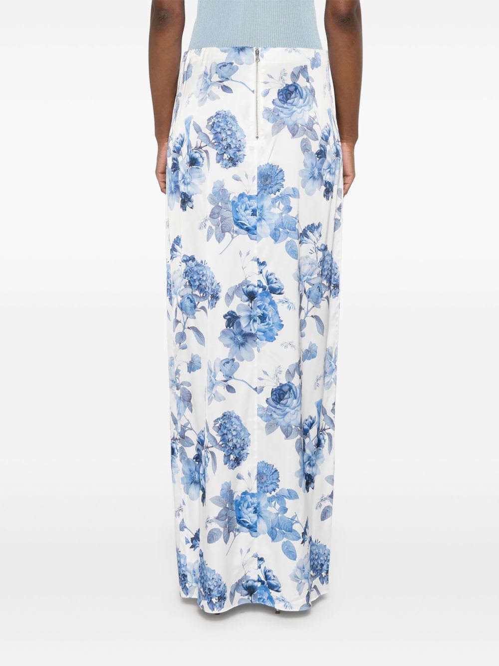 Alice And Olivia Alice + Olivia Stephine Printed Long Skirt In Blue