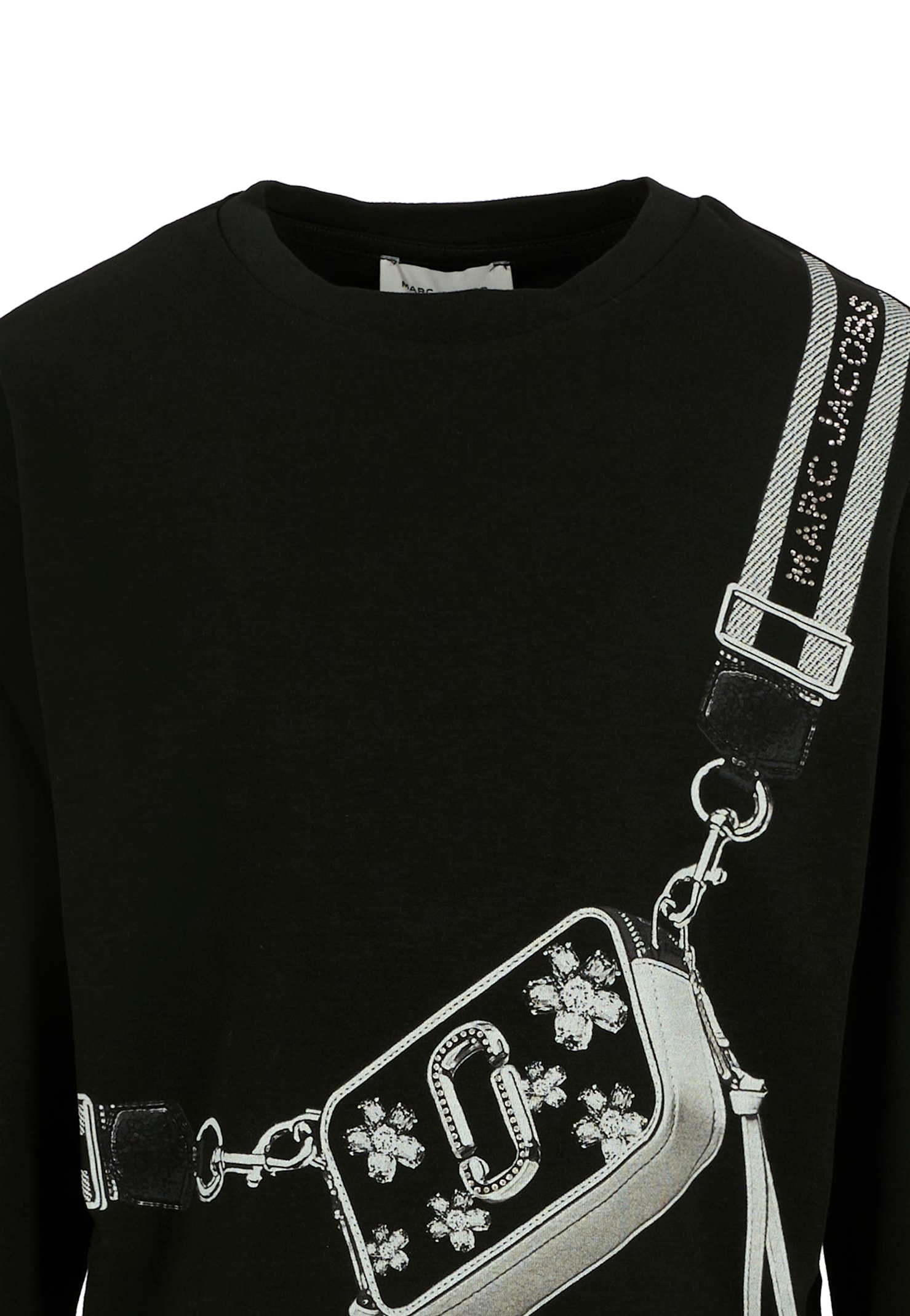 Marc Jacobs Snapshot Bag-print Mini Dress In Black