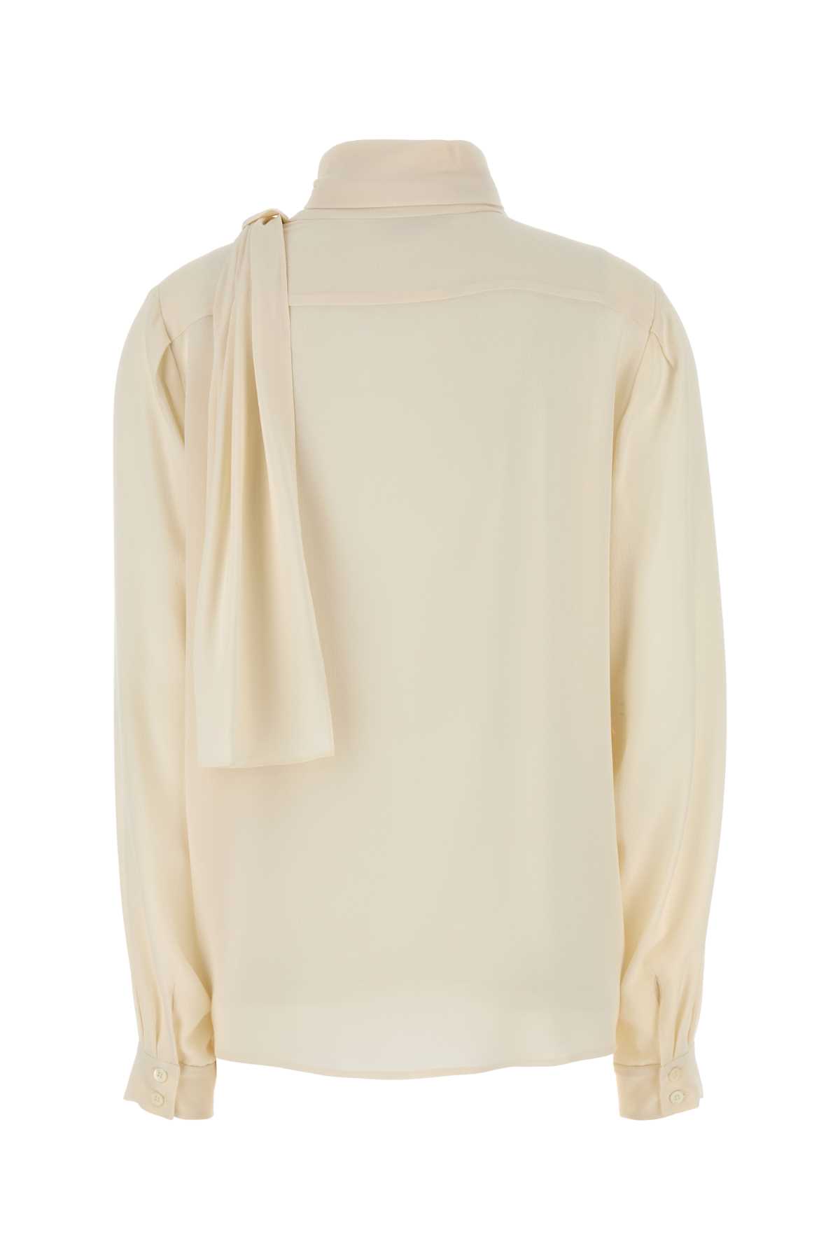 Prada Camicia In Seta Avorio Donna In White