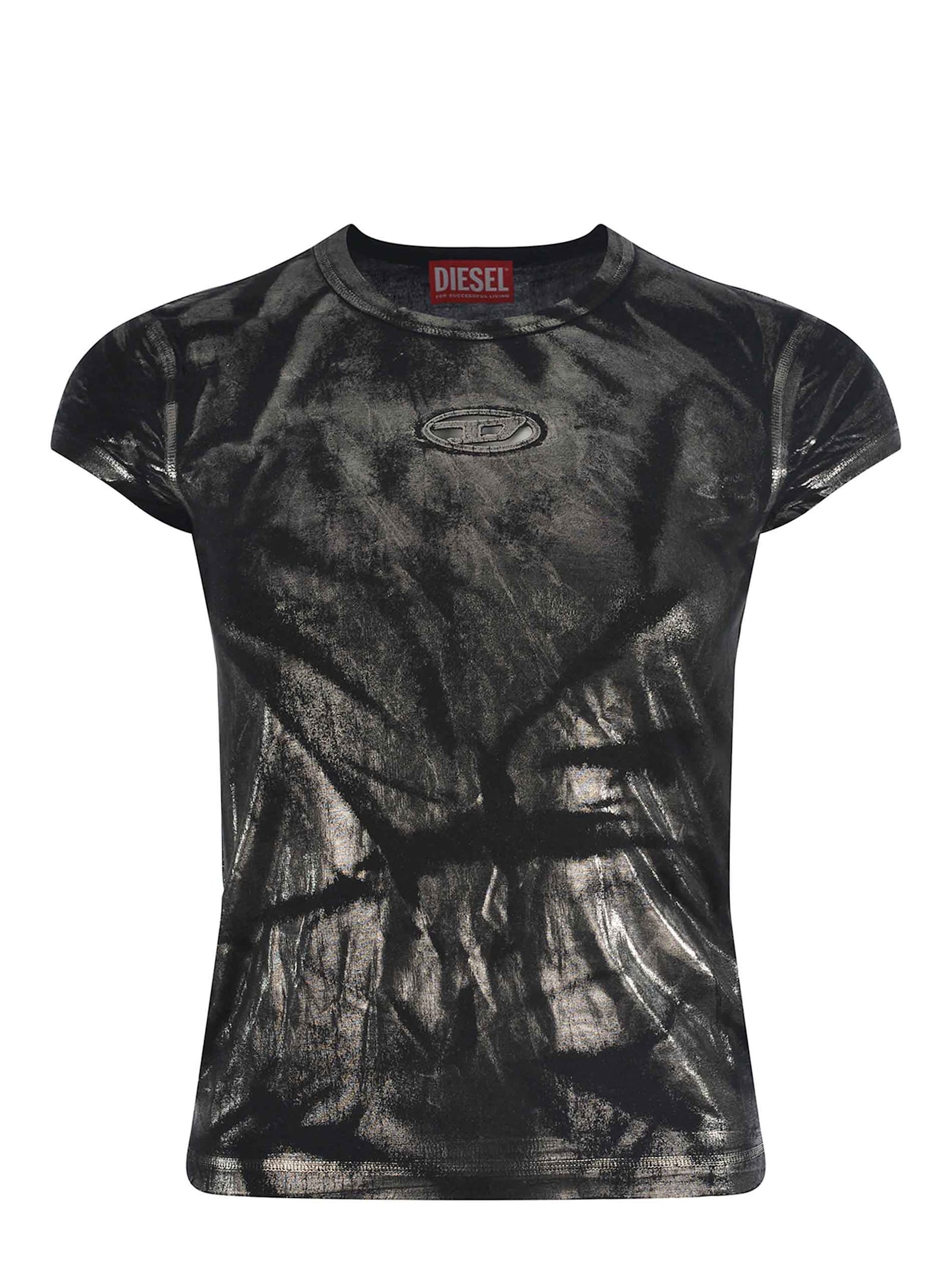 Shop Diesel T-shirt  T-angie-p1 Made Of Jersey In Black