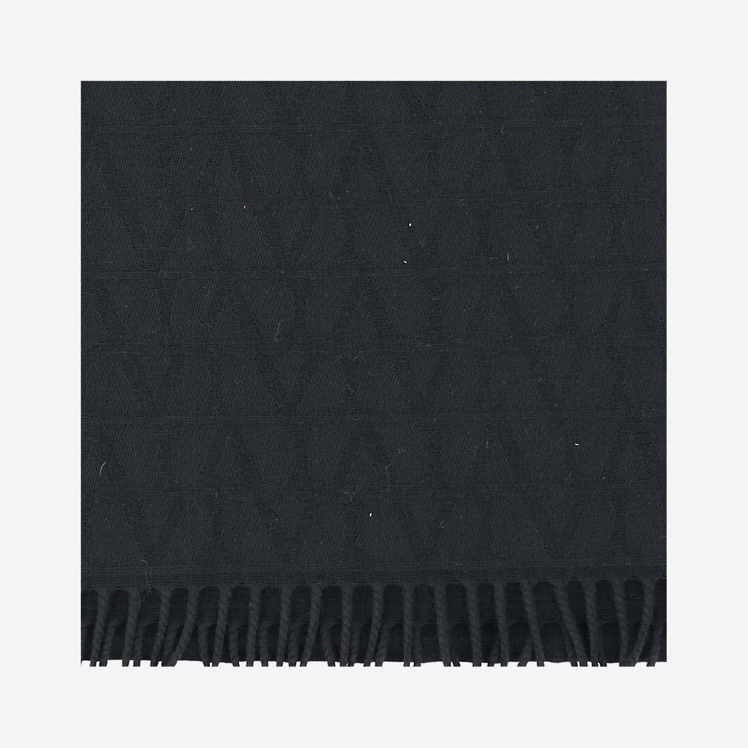 Shop Valentino Iconographe Wool Toile Scarf In Black