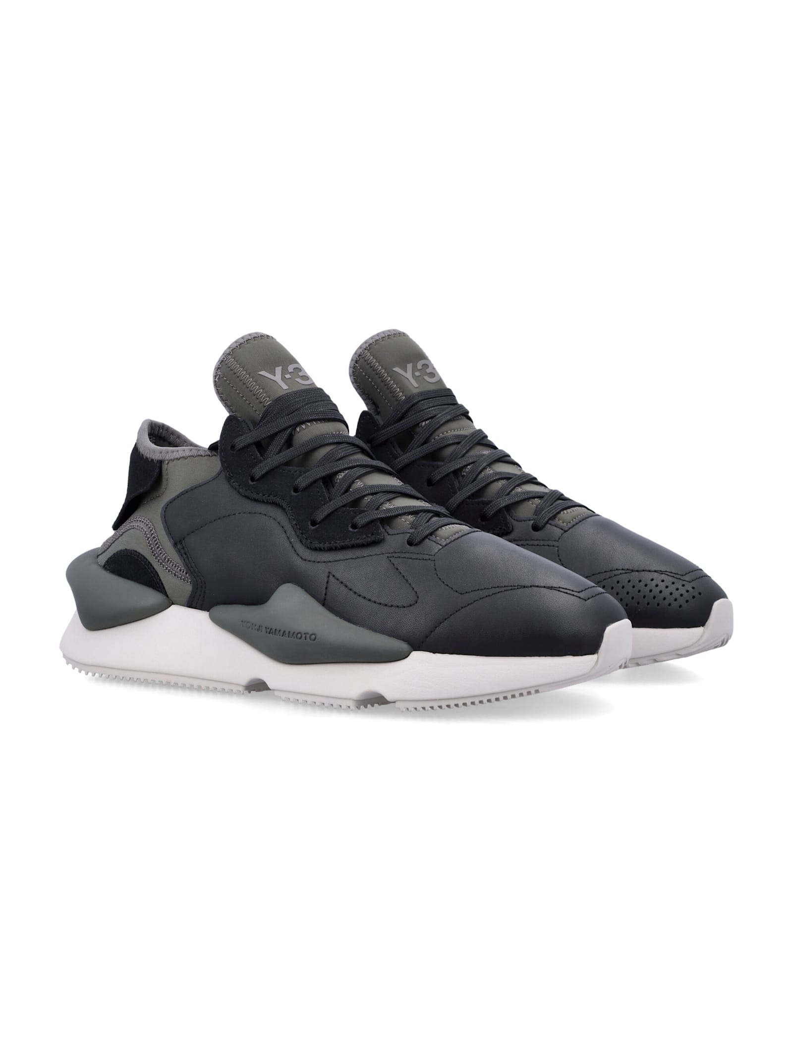 Shop Y-3 Kaiwa In Black Dk Olive