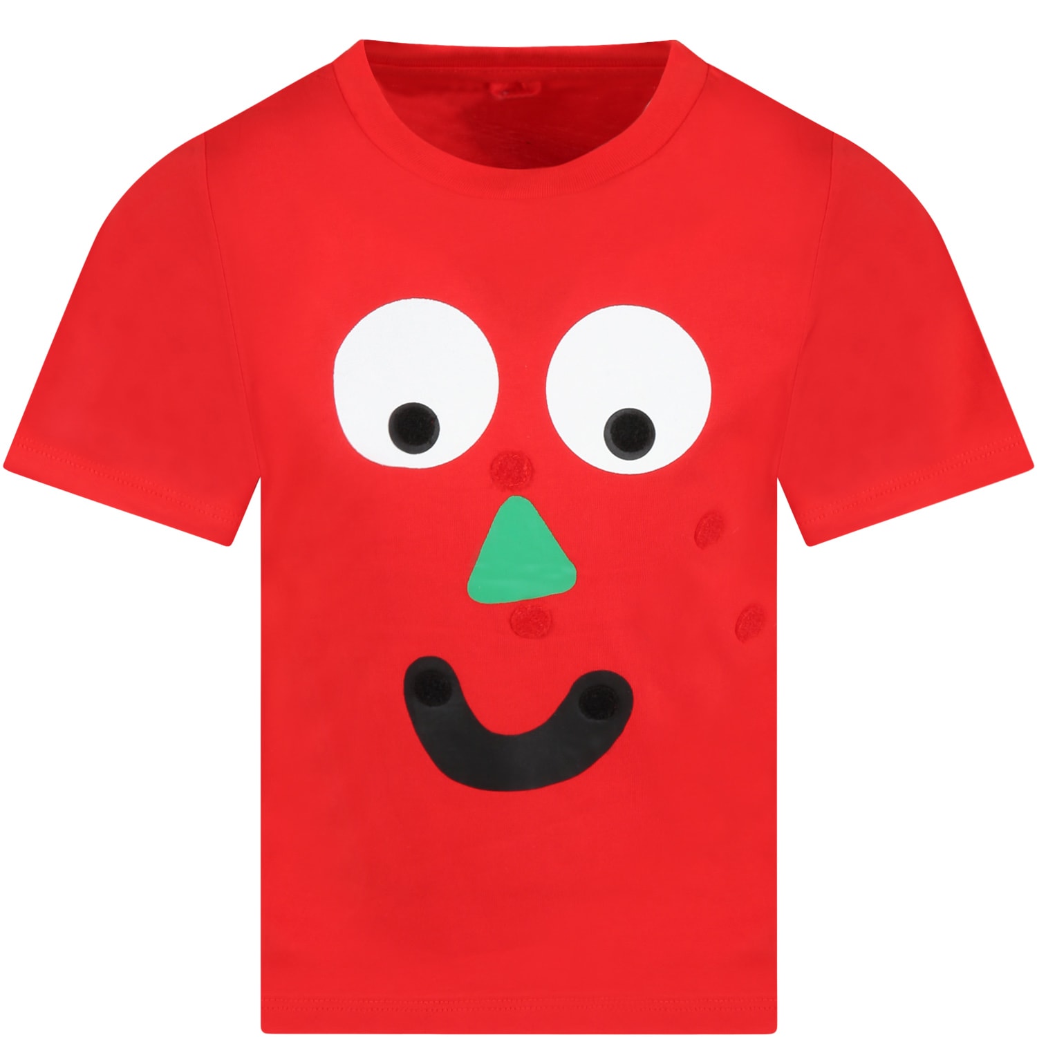 Stella McCartney Kids Red T-shirt For Kids With Patches