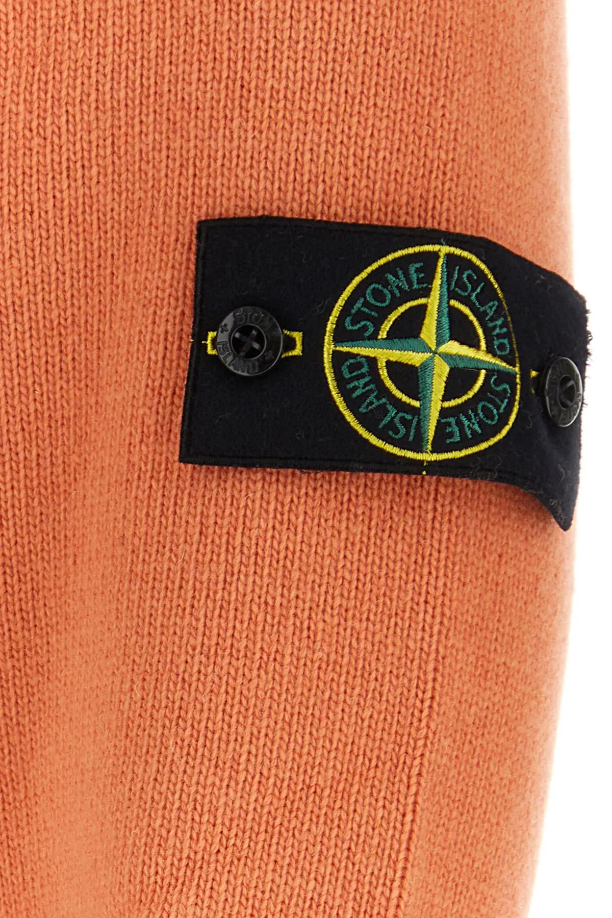 Shop Stone Island Orange Wool Blend Sweater In Arancio