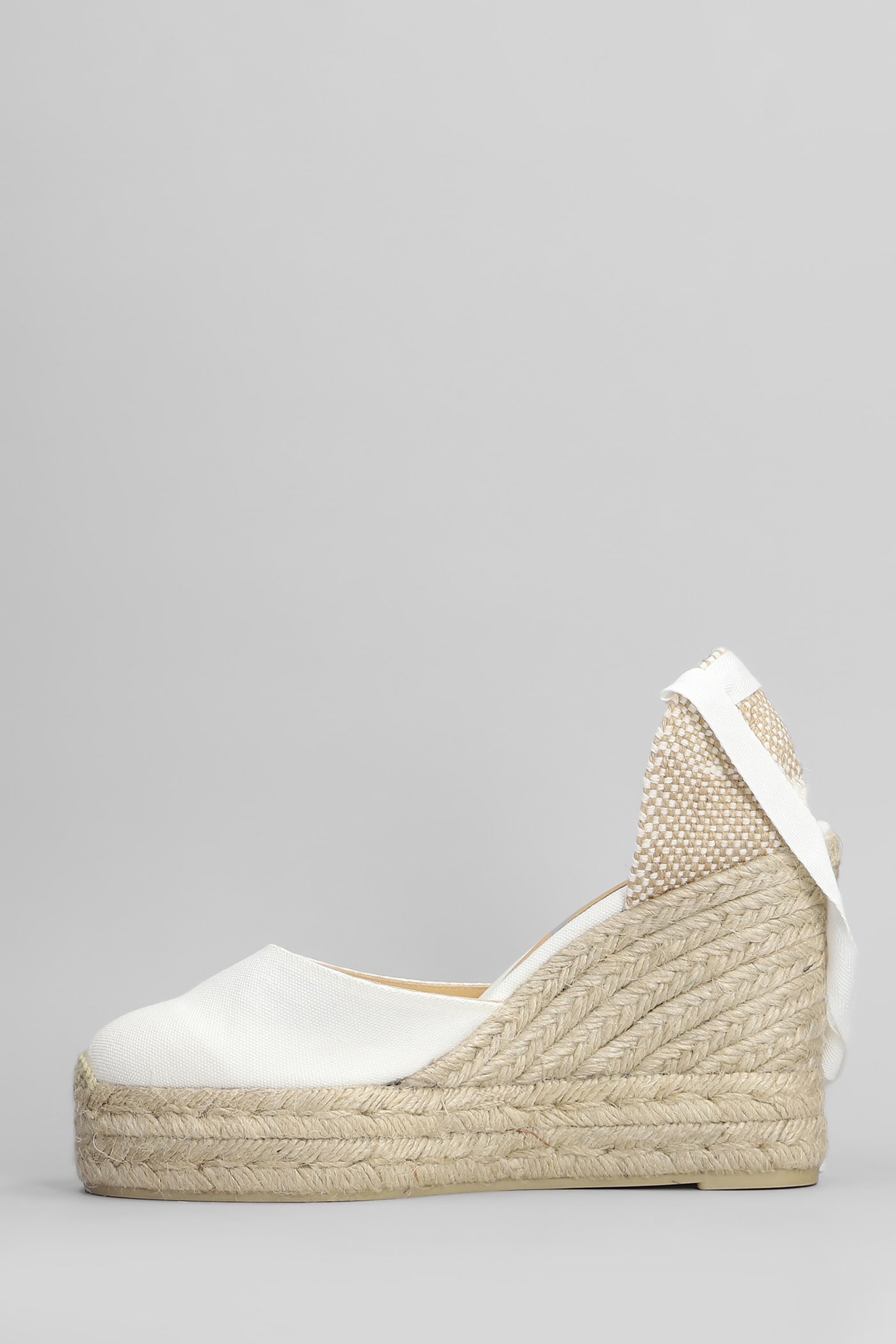 CASTAñER CARINA-8ED-001 WEDGES IN WHITE CANVAS