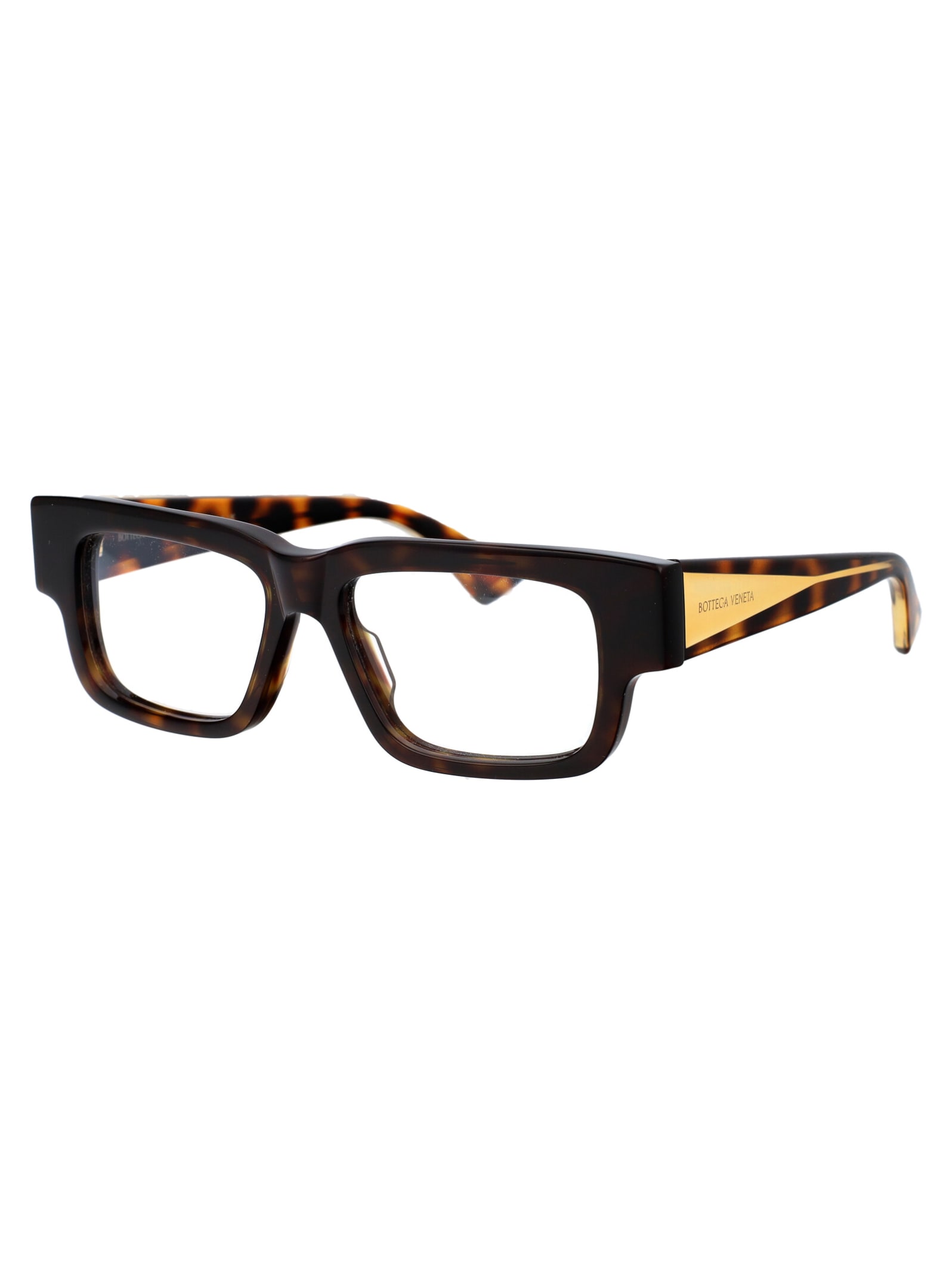 Shop Bottega Veneta Bv1280o Glasses In 002 Havana Crystal Transparent