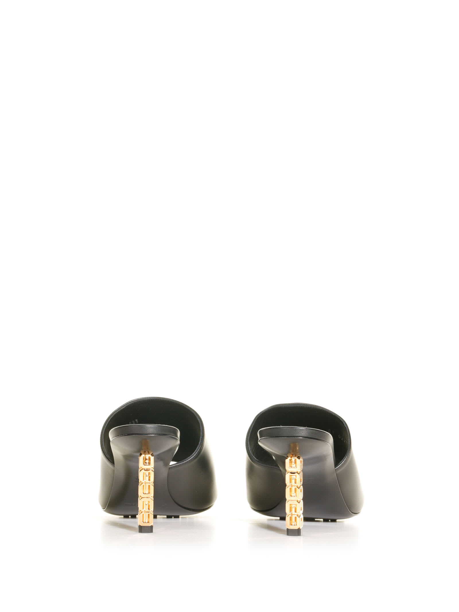 Shop Givenchy G Cube Mules In Leather In Black
