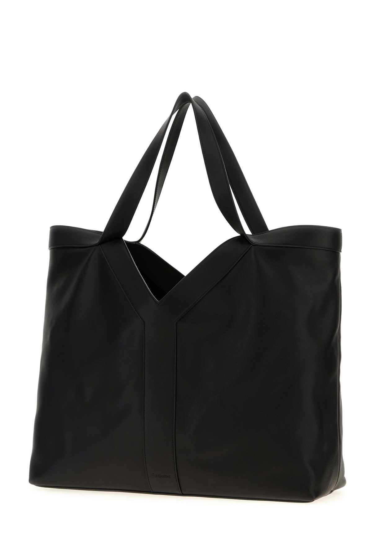 Saint Laurent Black Leather Large Y Shopping Bag In Black