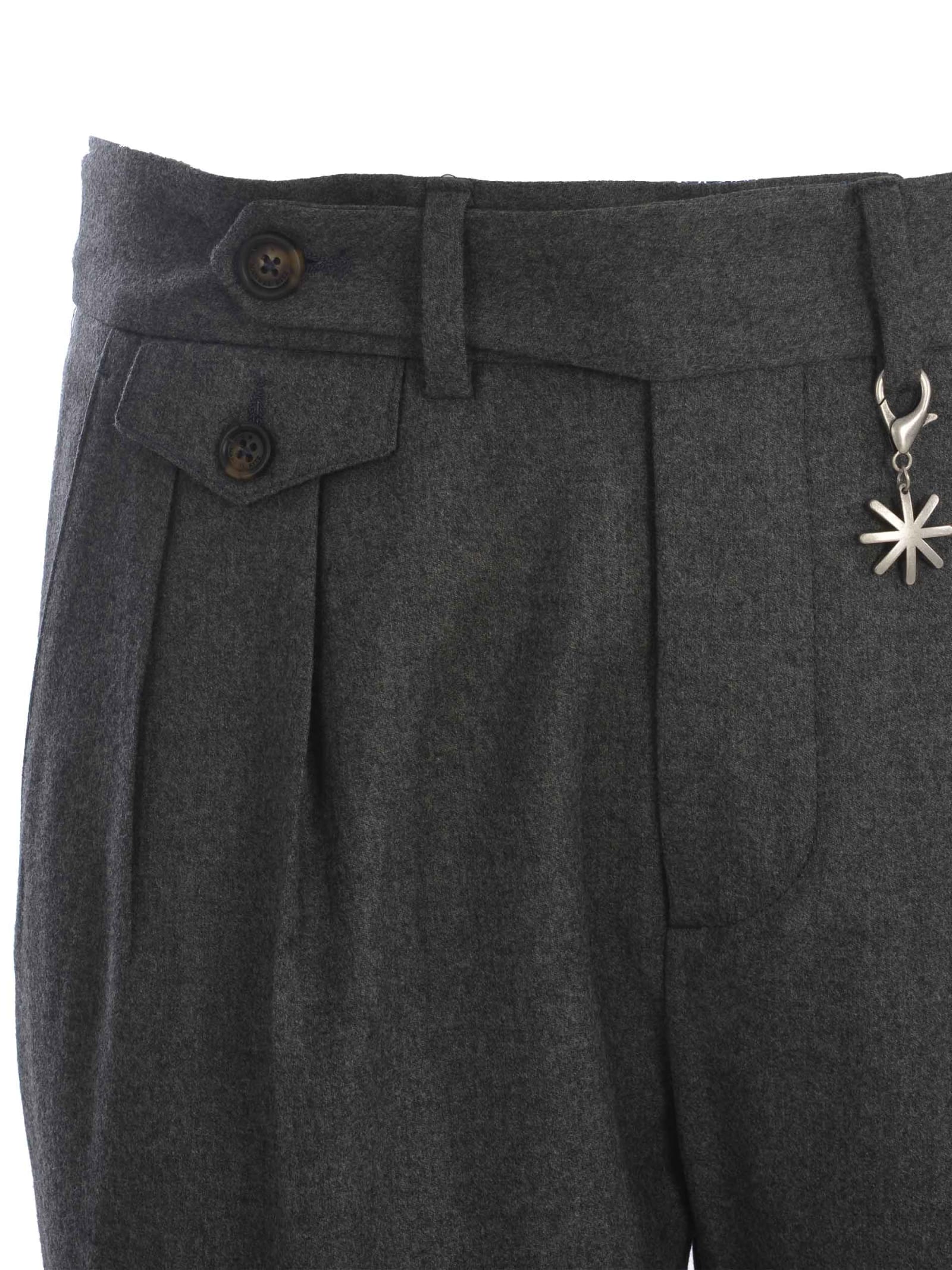 Shop Manuel Ritz Trousers  In Virgin Wool In Grigio Scuro