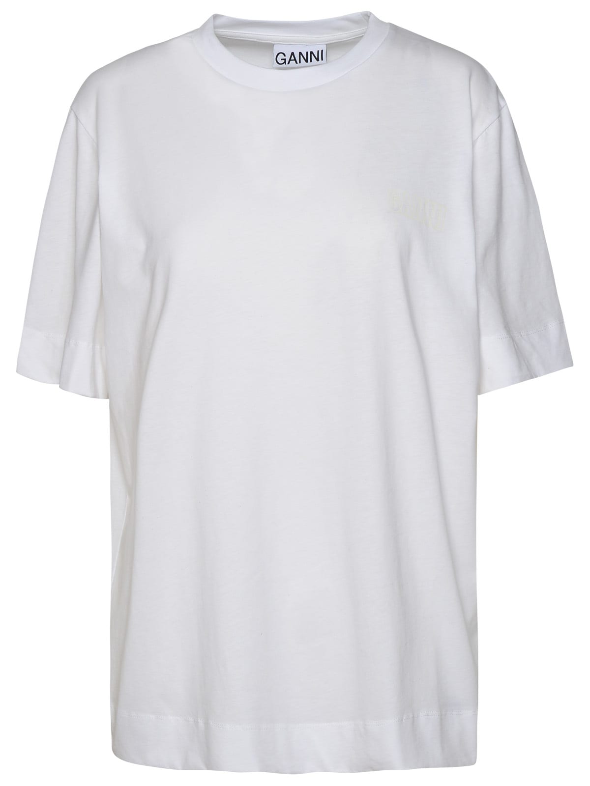 Shop Ganni White Organic Cotton T-shirt