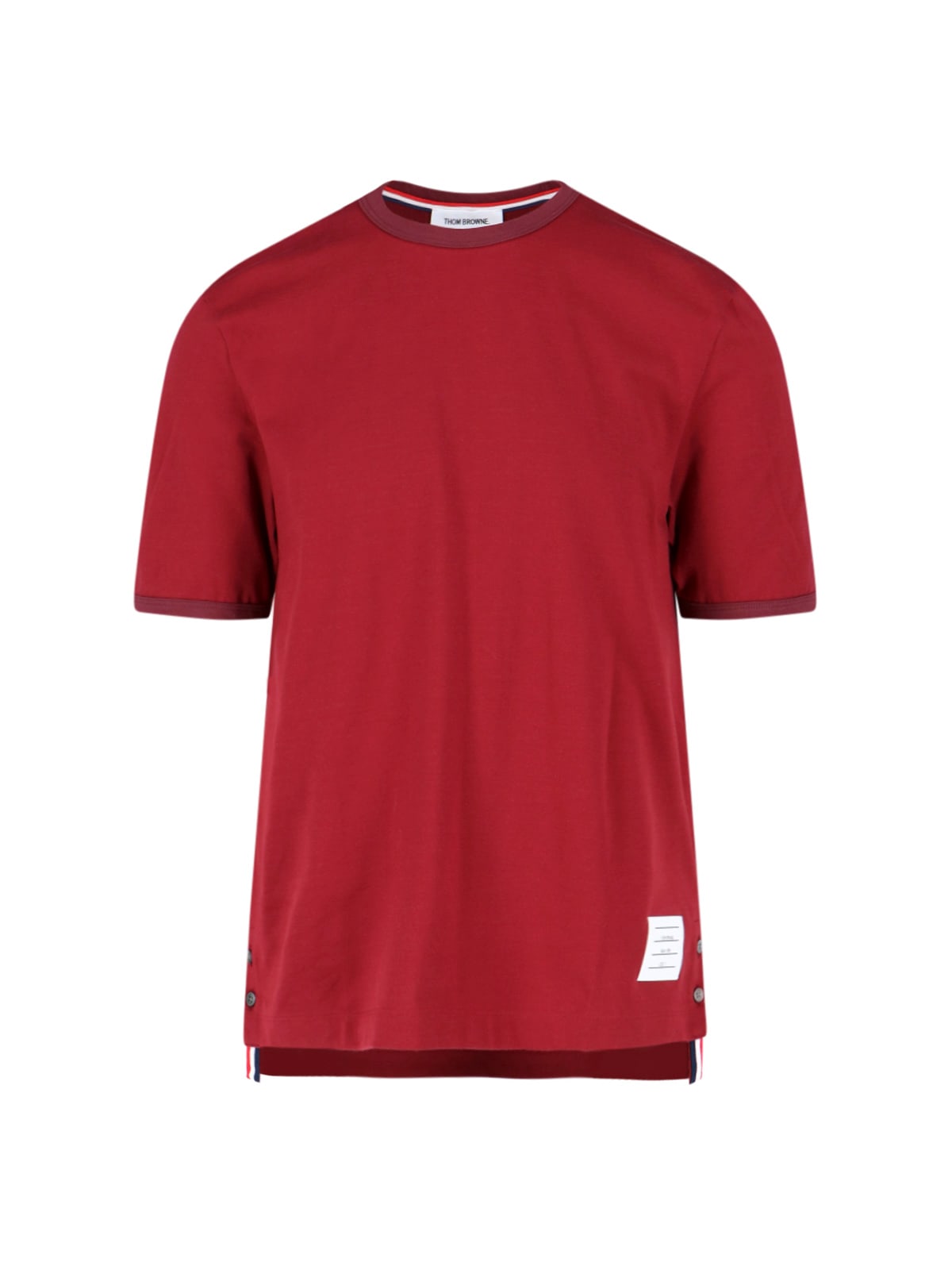 Shop Thom Browne Ringer T-shirt In Red