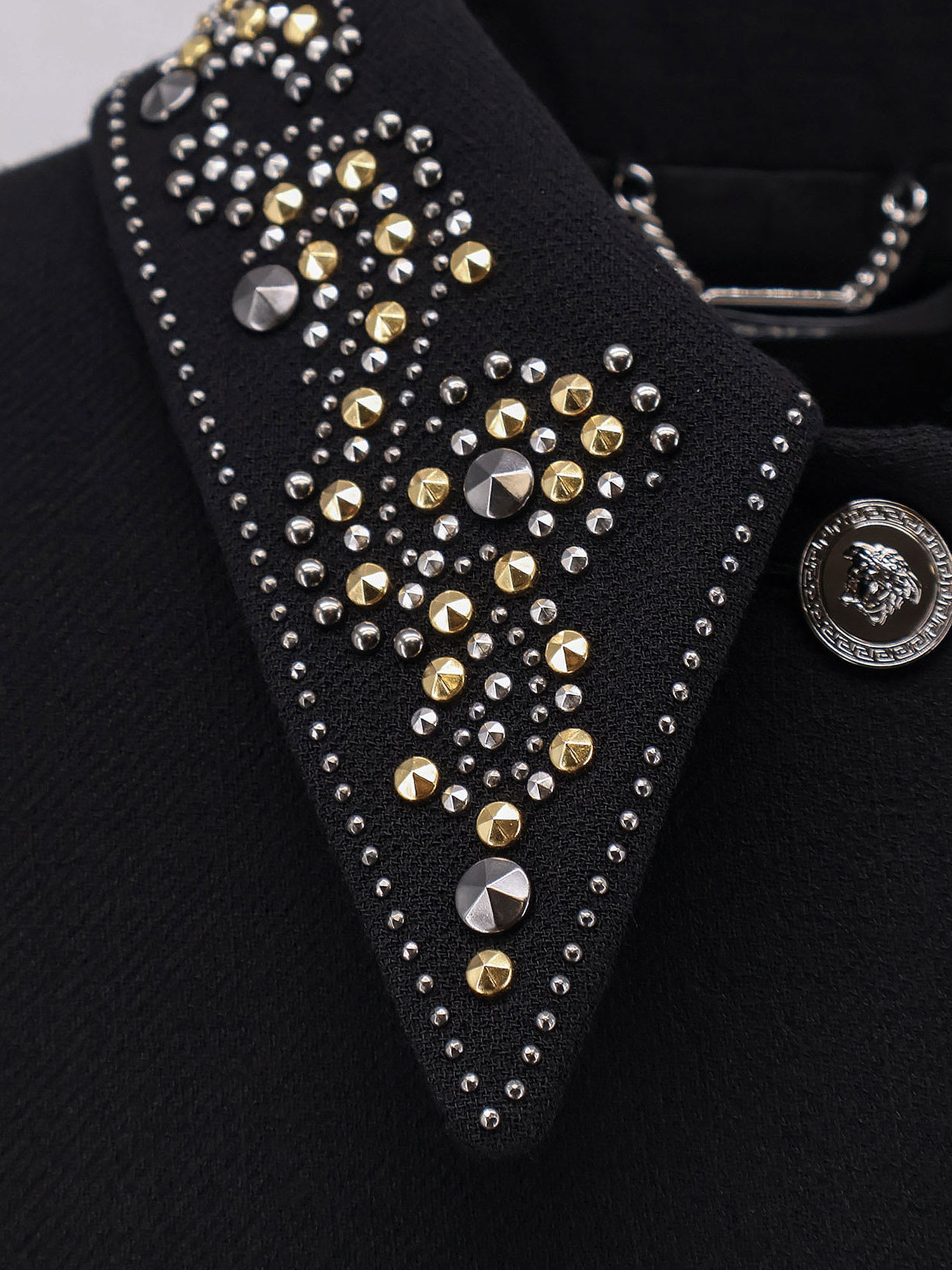 Versace Informal Light Weight Wool Crepe Blazer In Black