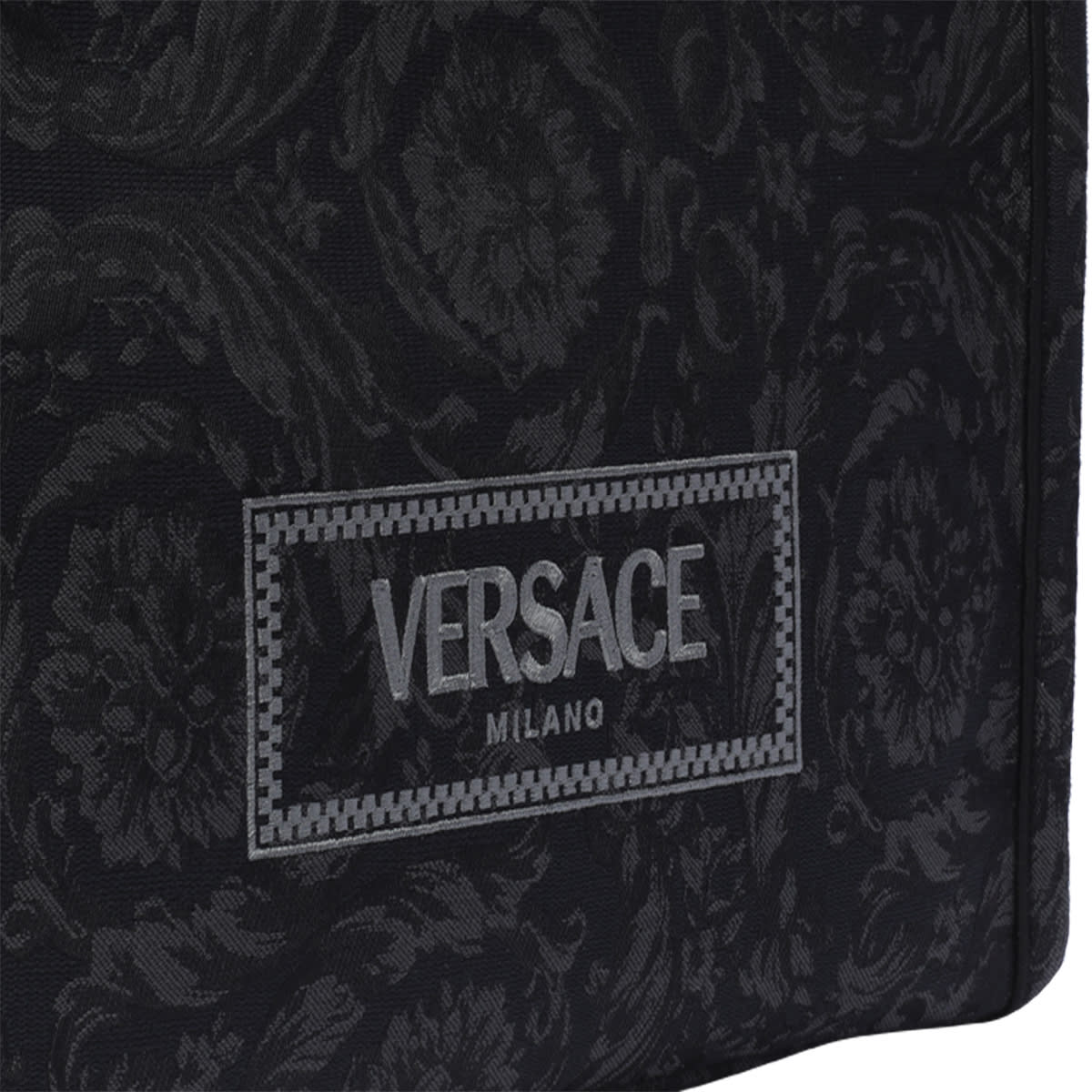 Shop Versace Athena Barocco Shopper In Black