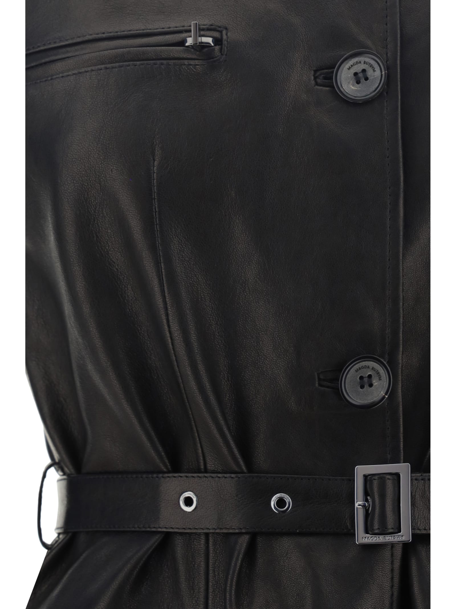 Shop Magda Butrym Leather Vest In Black