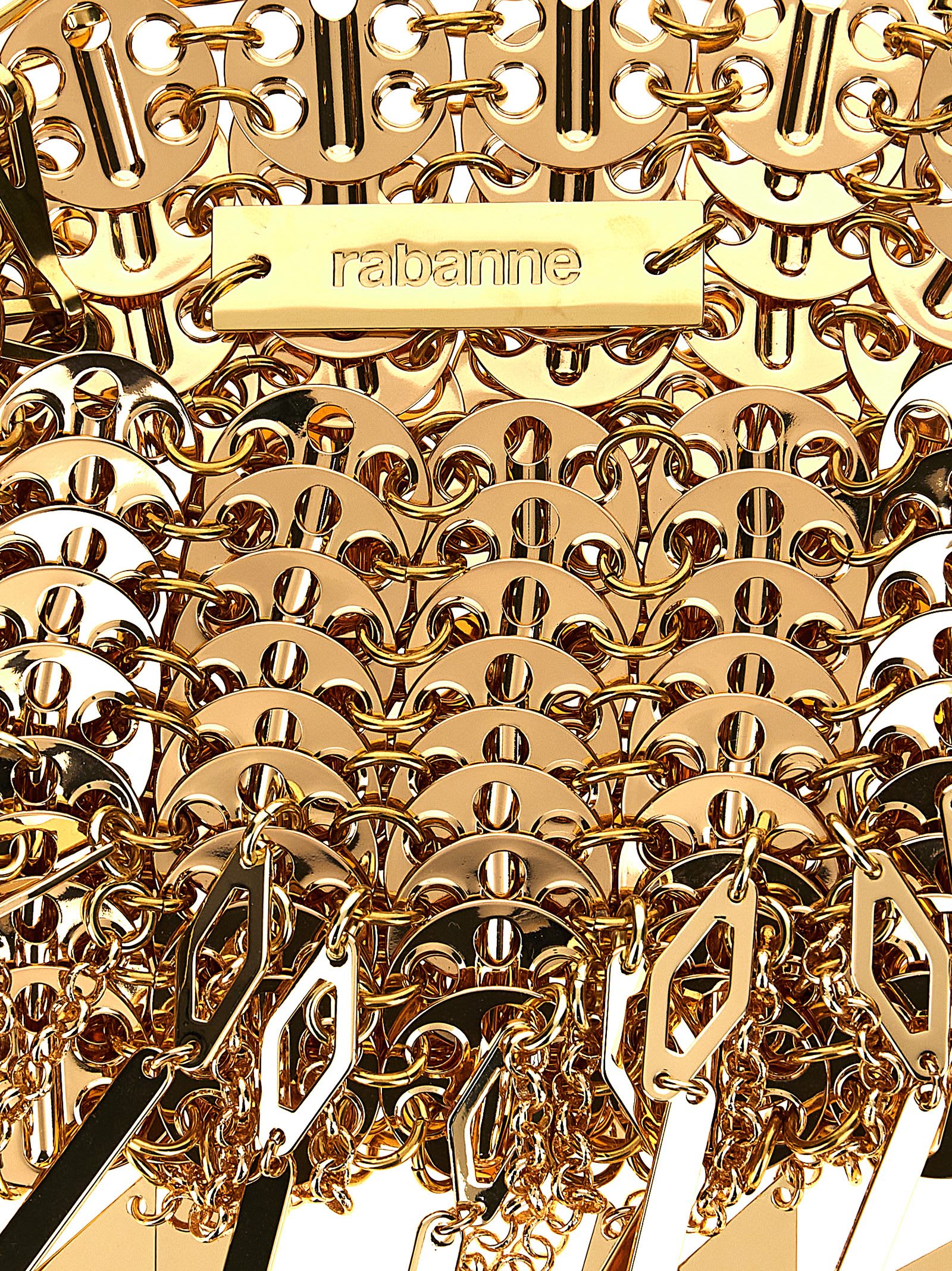 Shop Rabanne Metal Disk Handbag In Gold