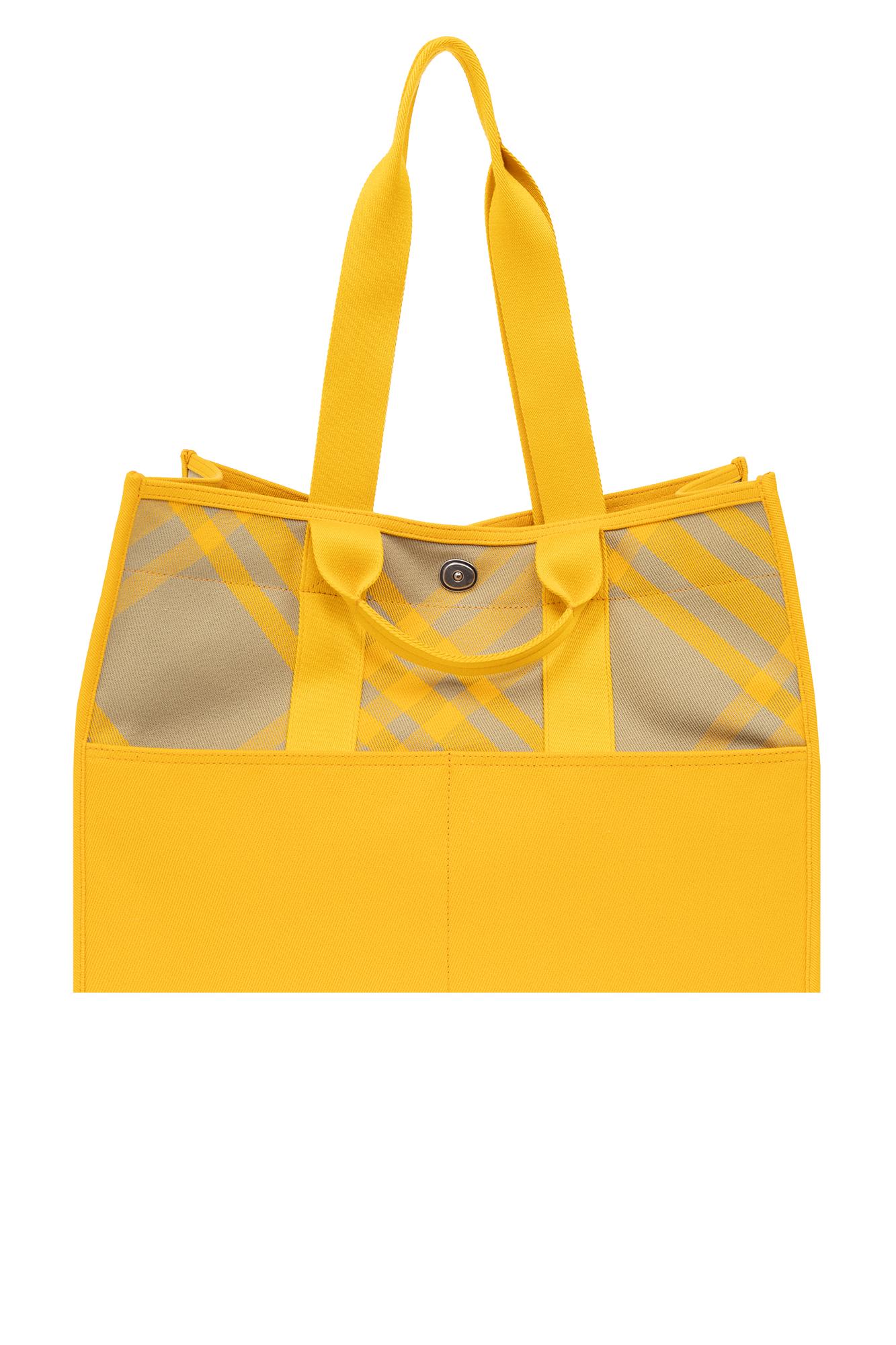 Shop Burberry Shopper Bag In Yellow