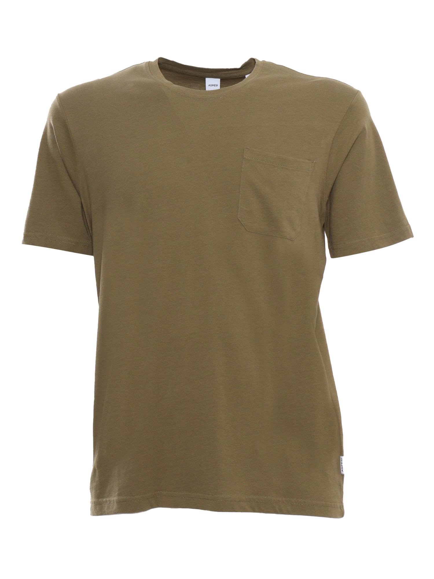 Shop Aspesi Military Green T-shirt