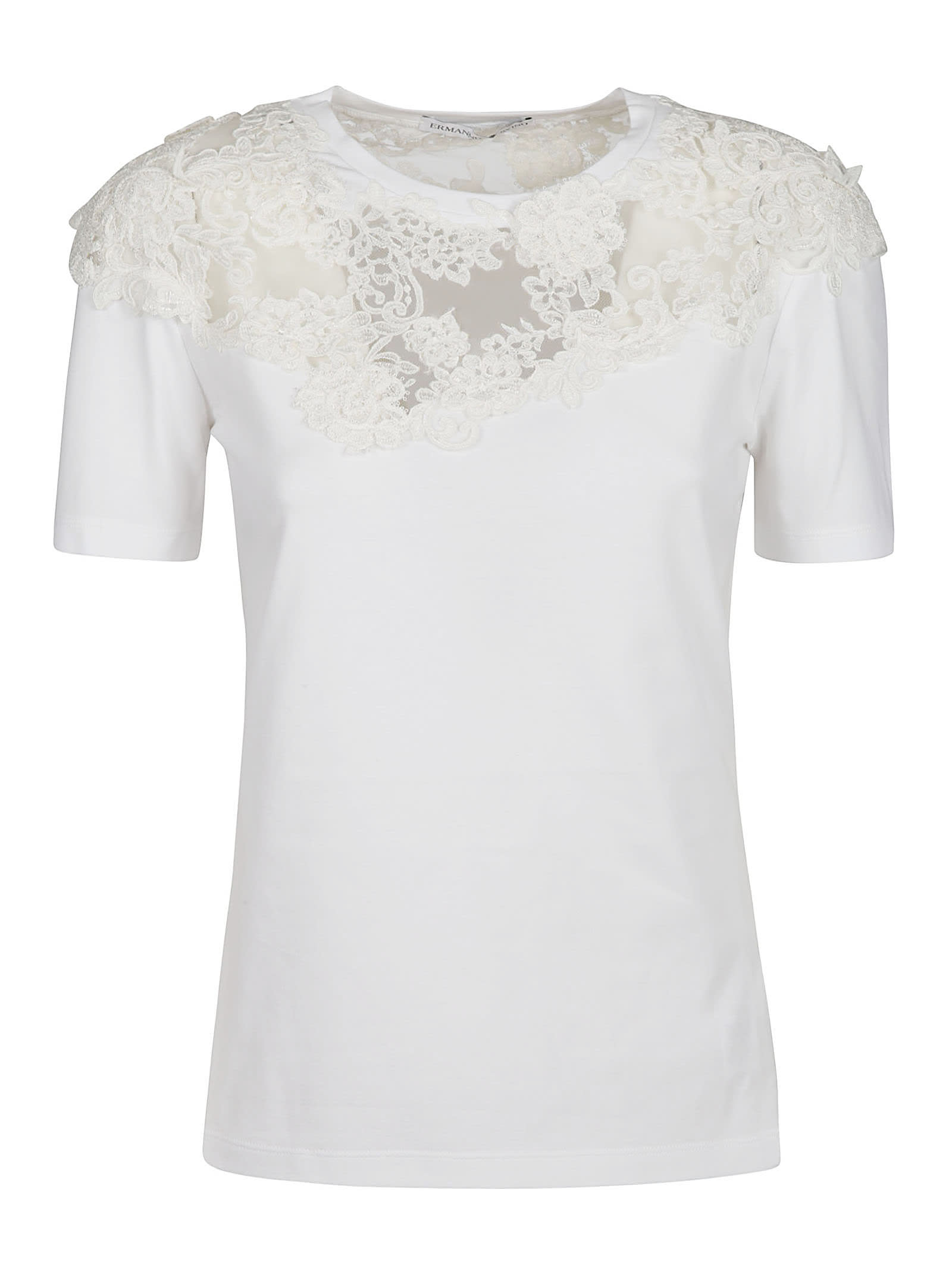 Ermanno Scervino Lace Floral Applique T-shirt