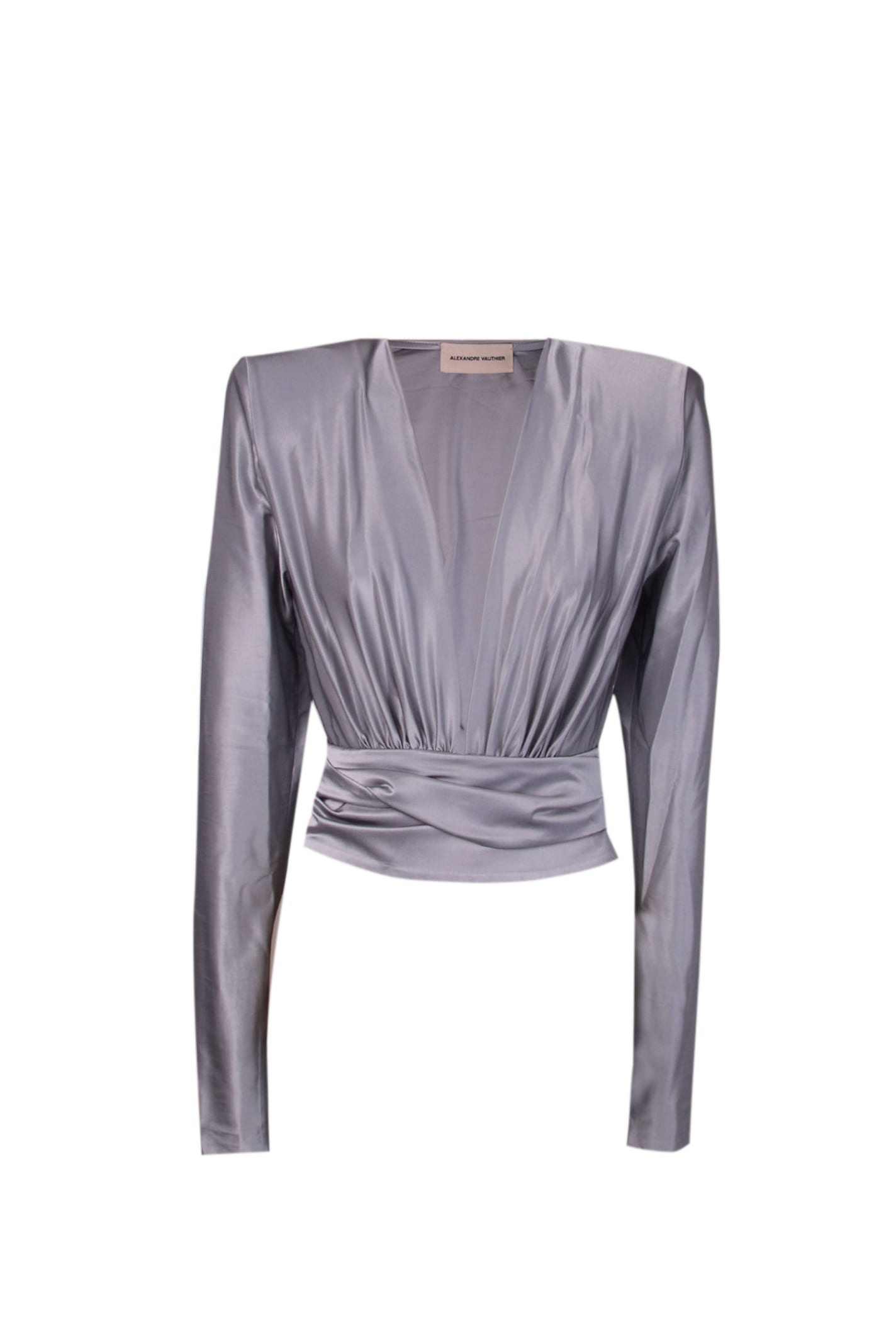 Shop Alexandre Vauthier Top In Silver