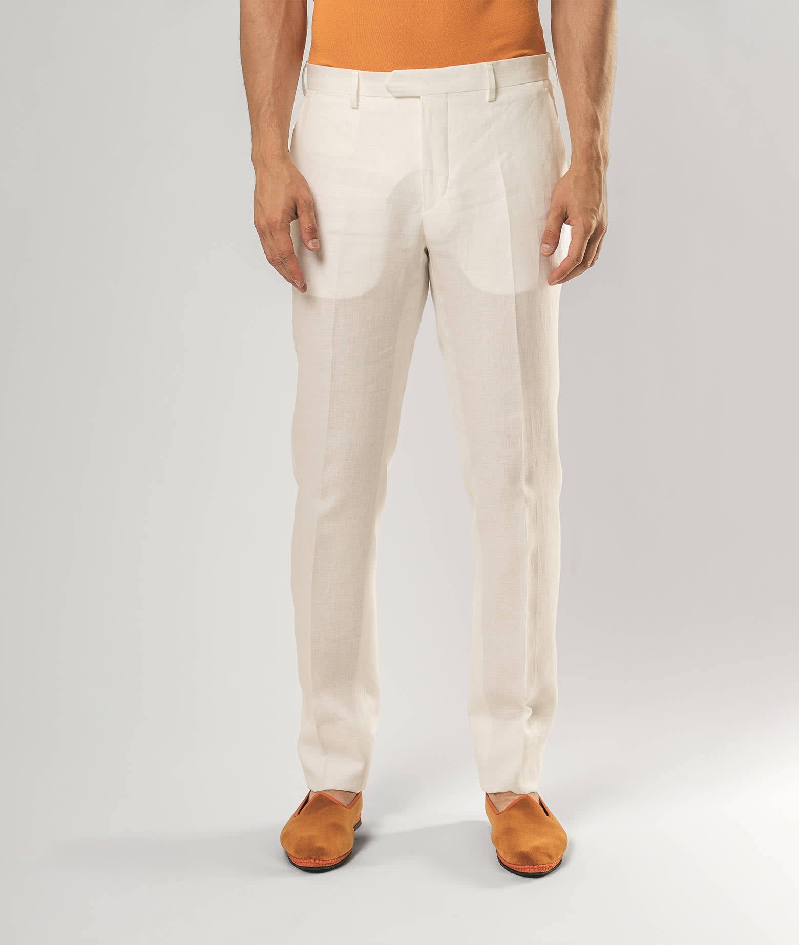 Larusmiani Velvet Trousers Howard Pants In White