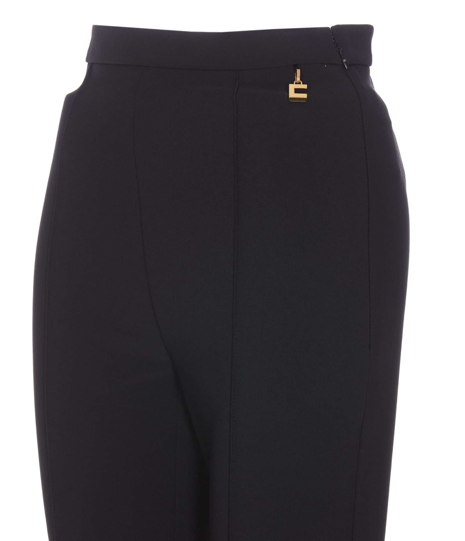Shop Elisabetta Franchi Logo Pants In Black