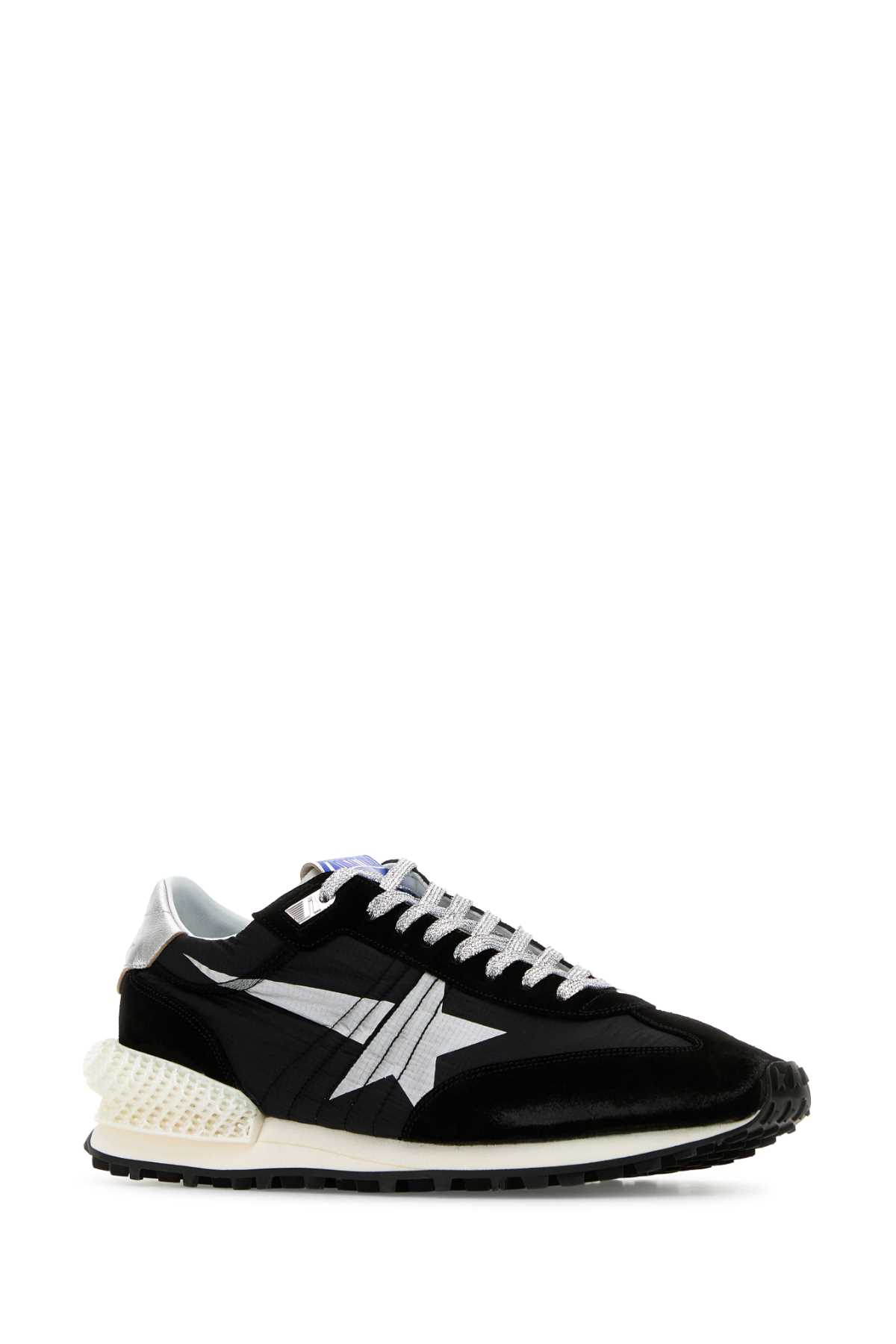 Shop Golden Goose Black Fabric And Suede Running Marathon Sneakers