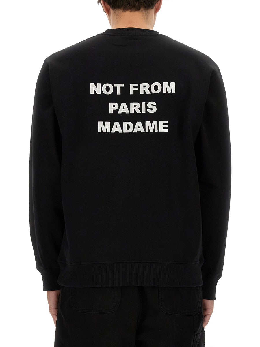 Shop Drôle De Monsieur Slogan Sweatshirt In Black