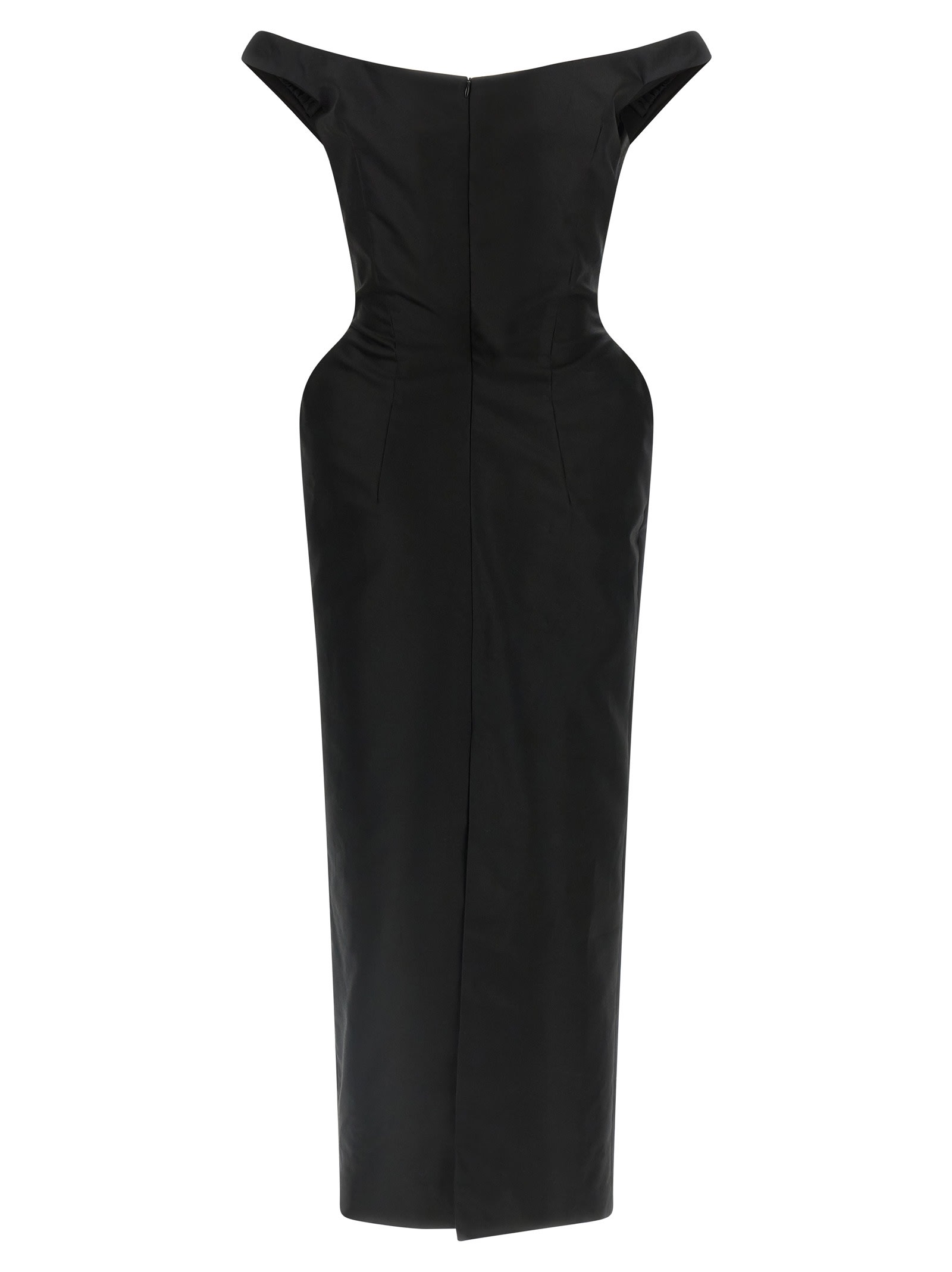 Magda Butrym Silk-wool Midi Dress In Black