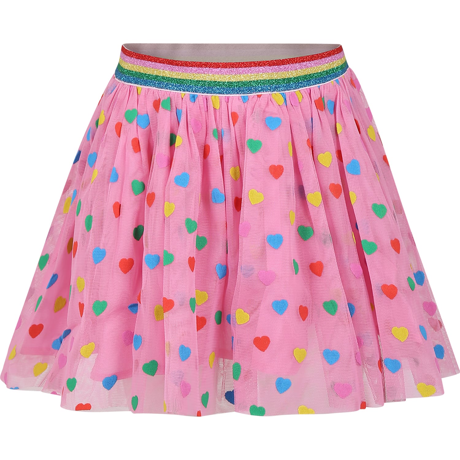 Stella Mccartney Kids' Pink Skirt For Girl With Hearts