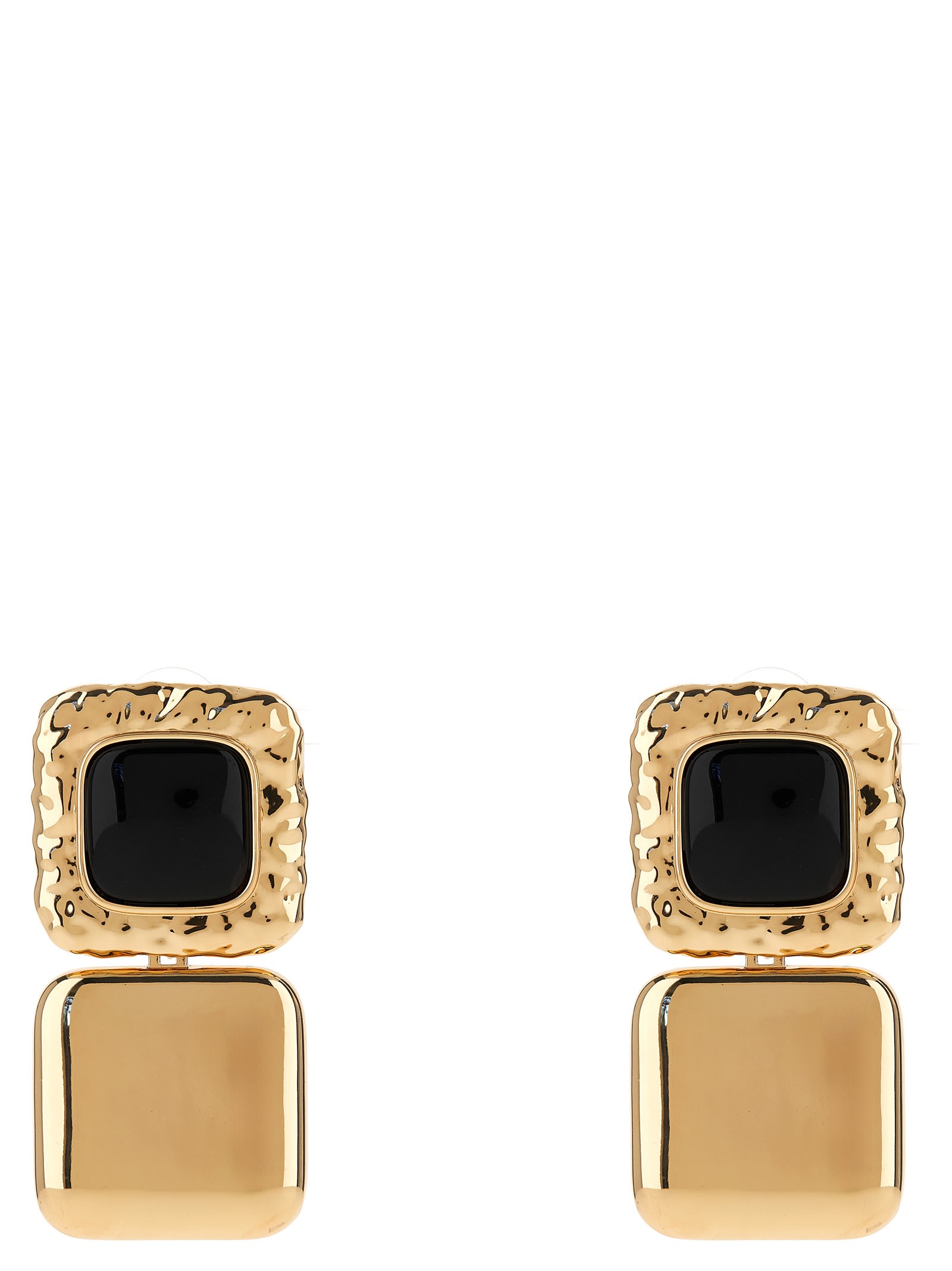mottled Gold Black Tiered Earrings