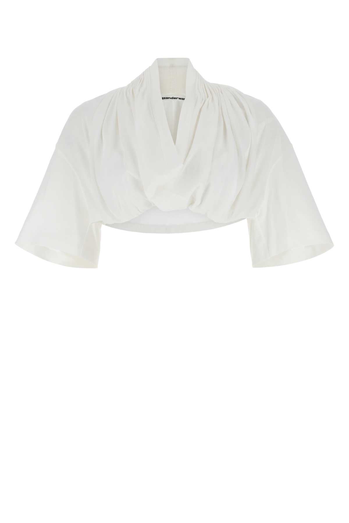 Shop Alexander Wang White Cotton Top In 102