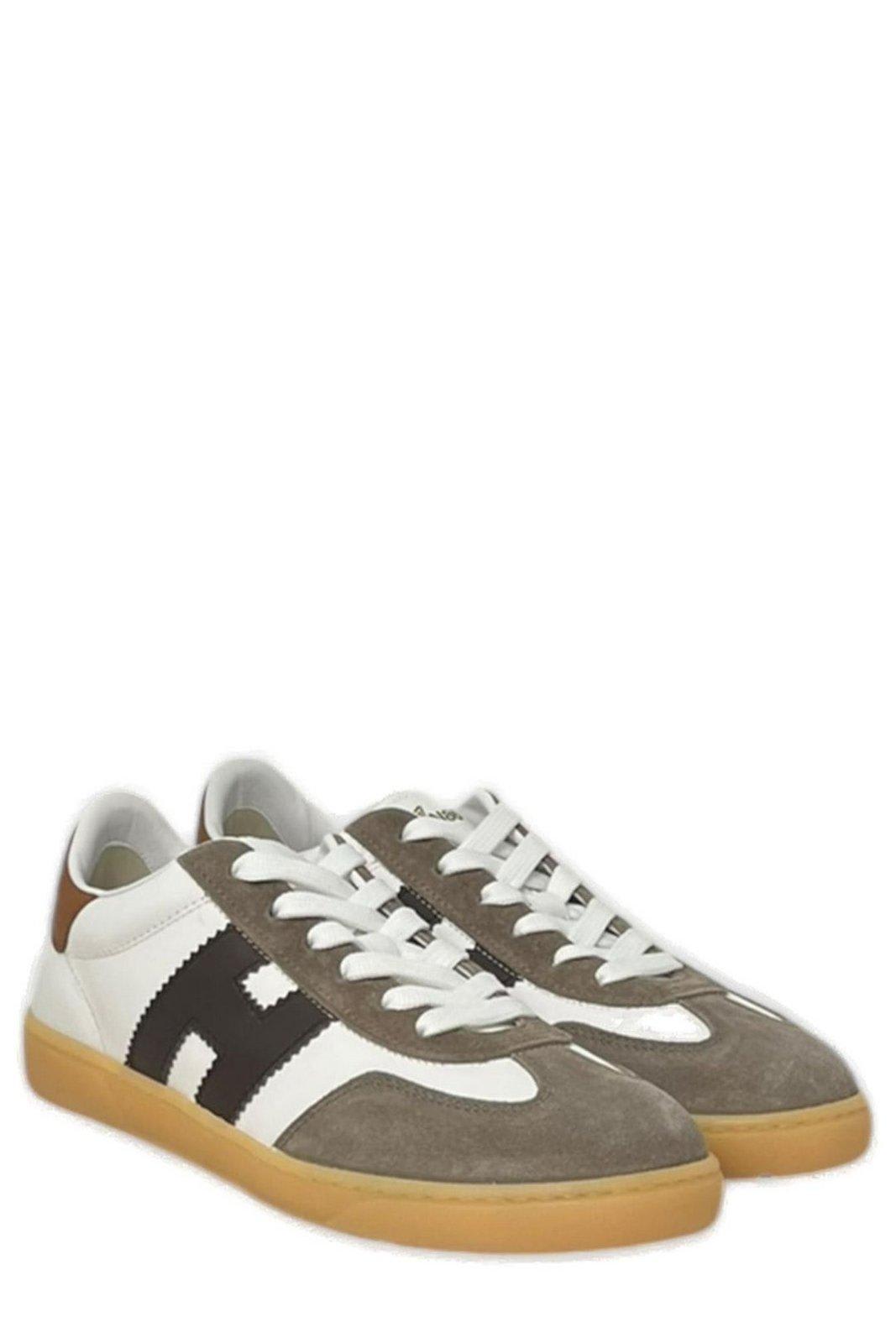 Shop Hogan Cool Side Logo Patch Sneakers  In White