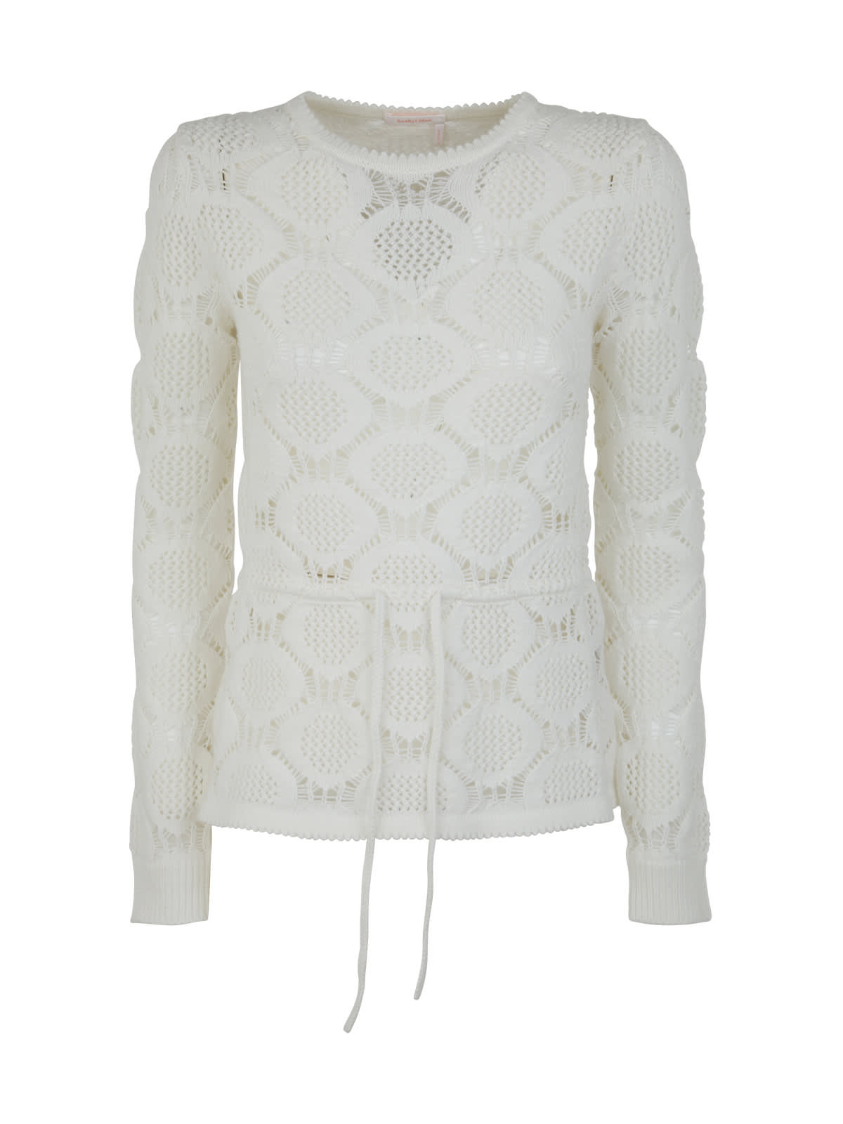 See By Chloé Round Neck Pullover In Cloudy White