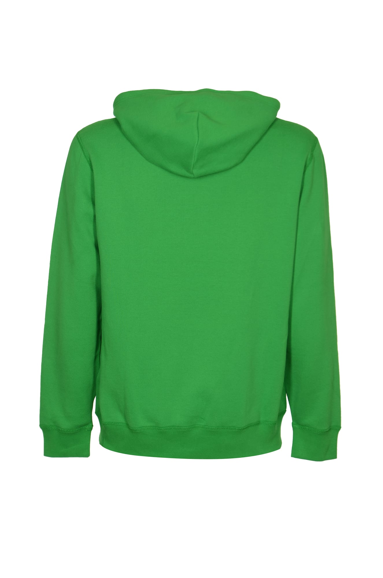 Shop Polo Ralph Lauren Logo Embroidery Ribbed Hoodie In Green
