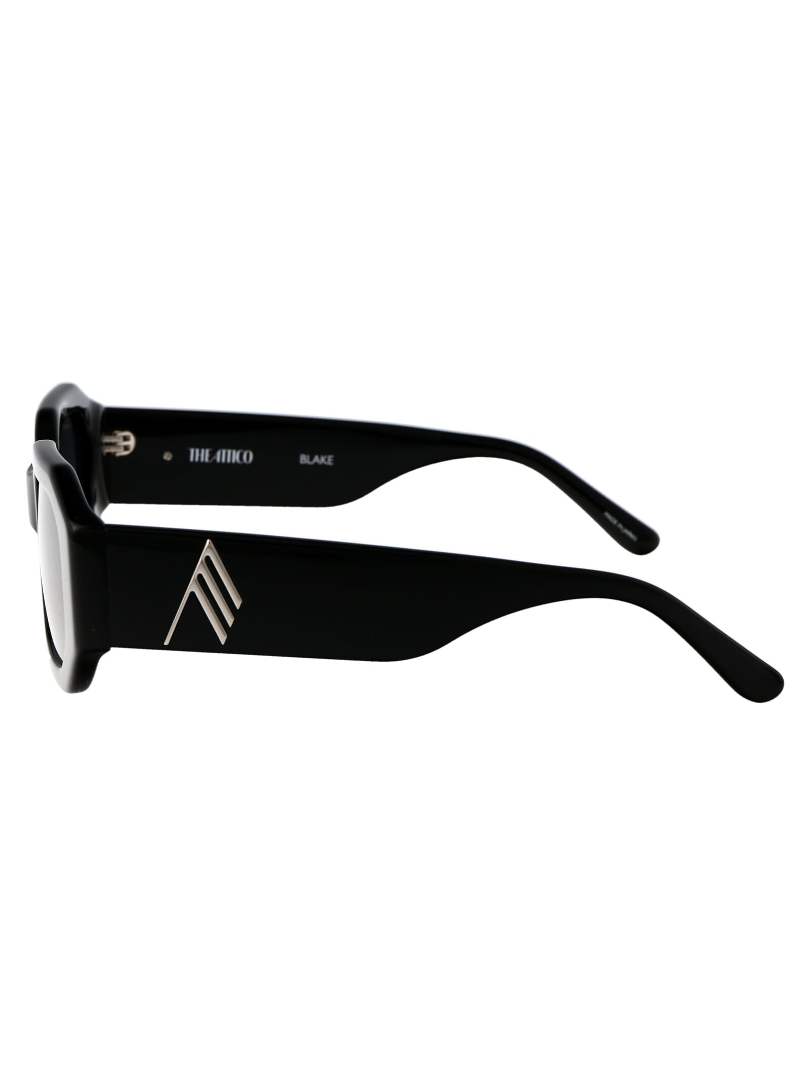 Shop Attico Blake Sunglasses In Black/silver/grey