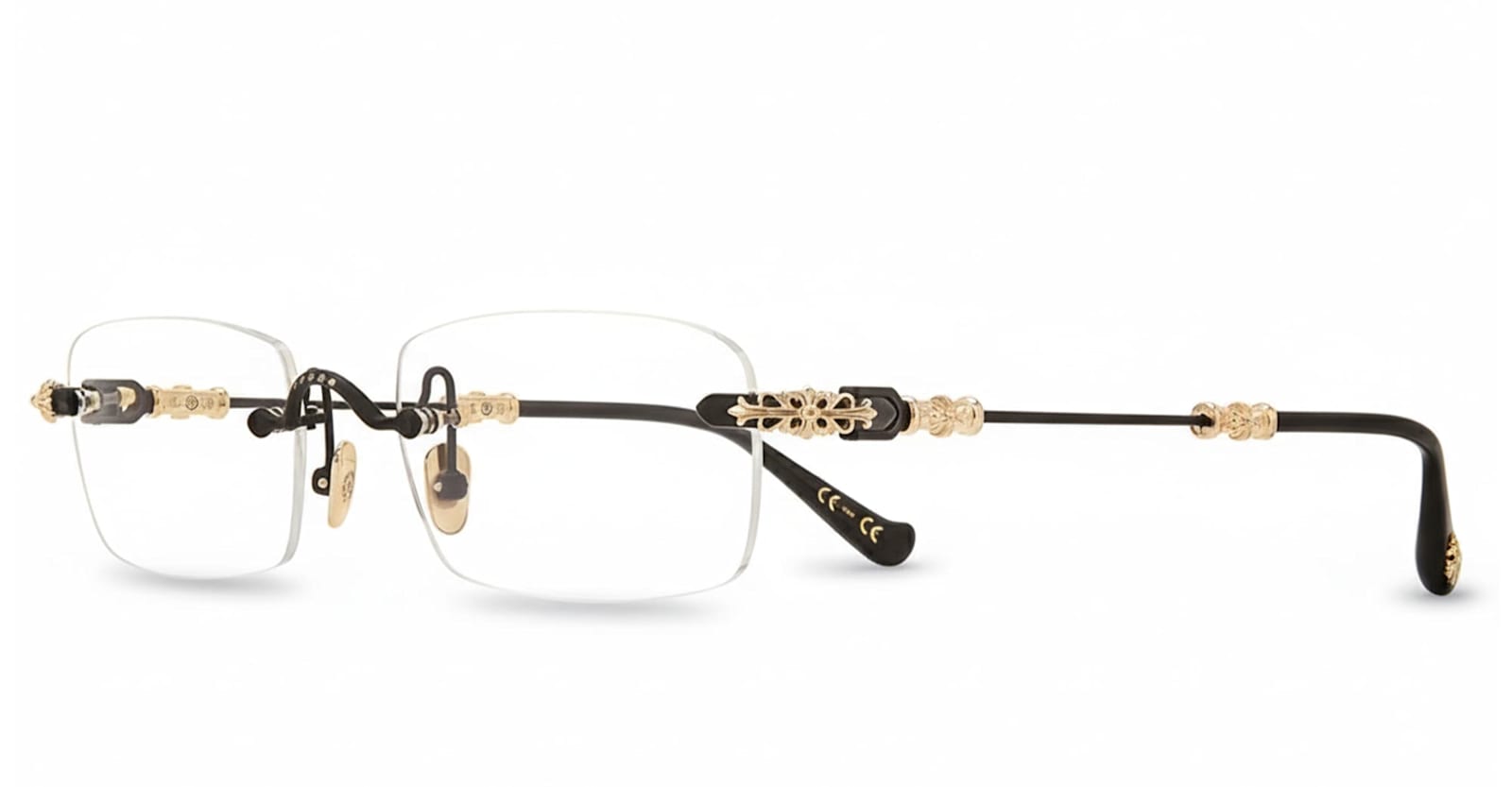 Chrome Hearts Pills Iii - Matte Black Platstic / Gold Plated Rx Glasses