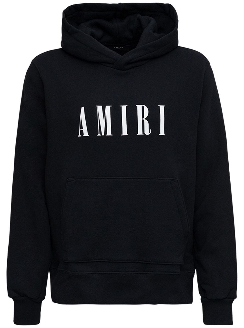 Amiri Mans Black Jersey Hoodie With Logo Print