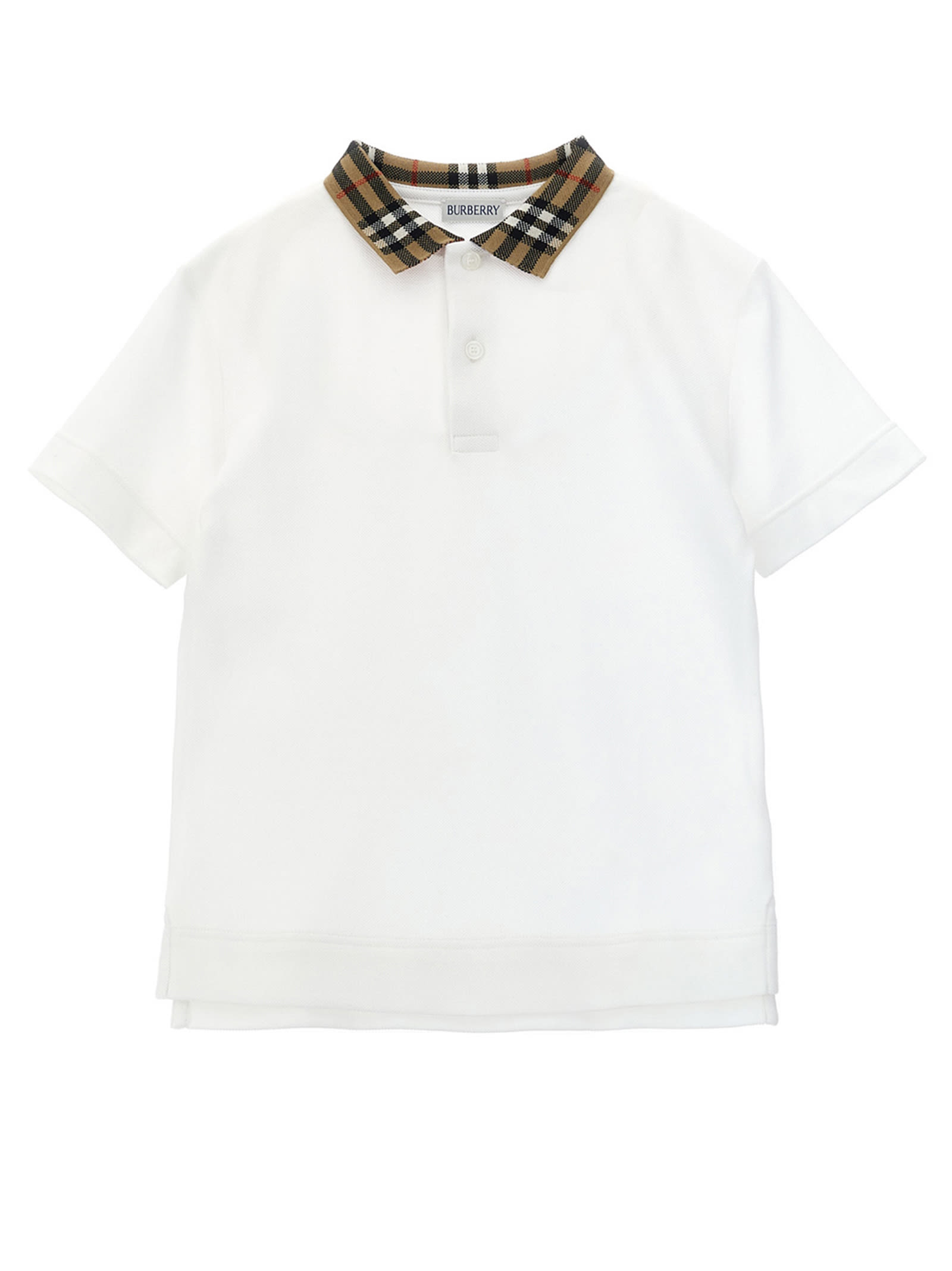 Burberry Kid Boy Polo Shirts In White
