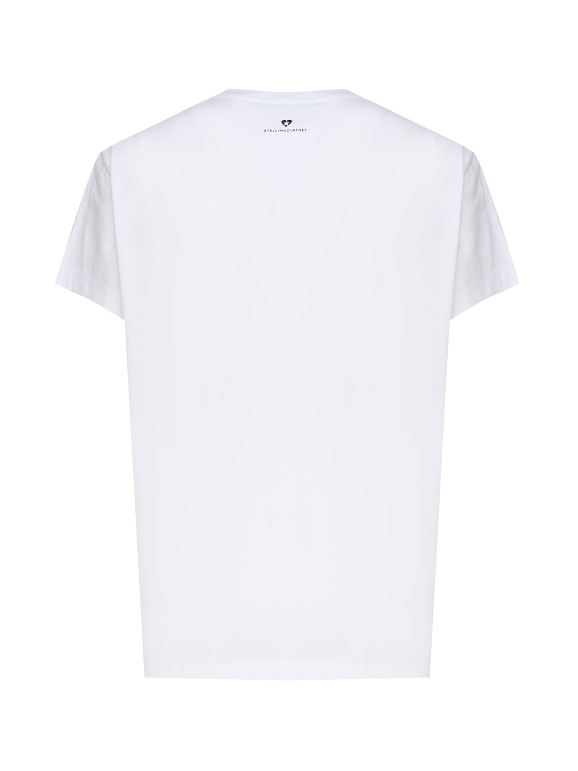Shop Stella Mccartney Cotton T-shirt With Circular Logo In Pure White