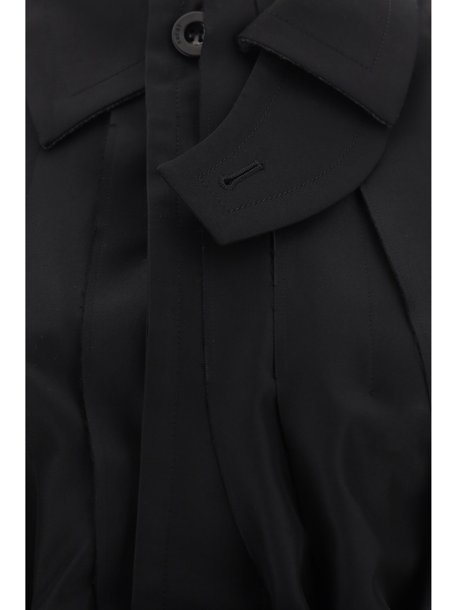 Shop Sacai Gabardine Dress In Black