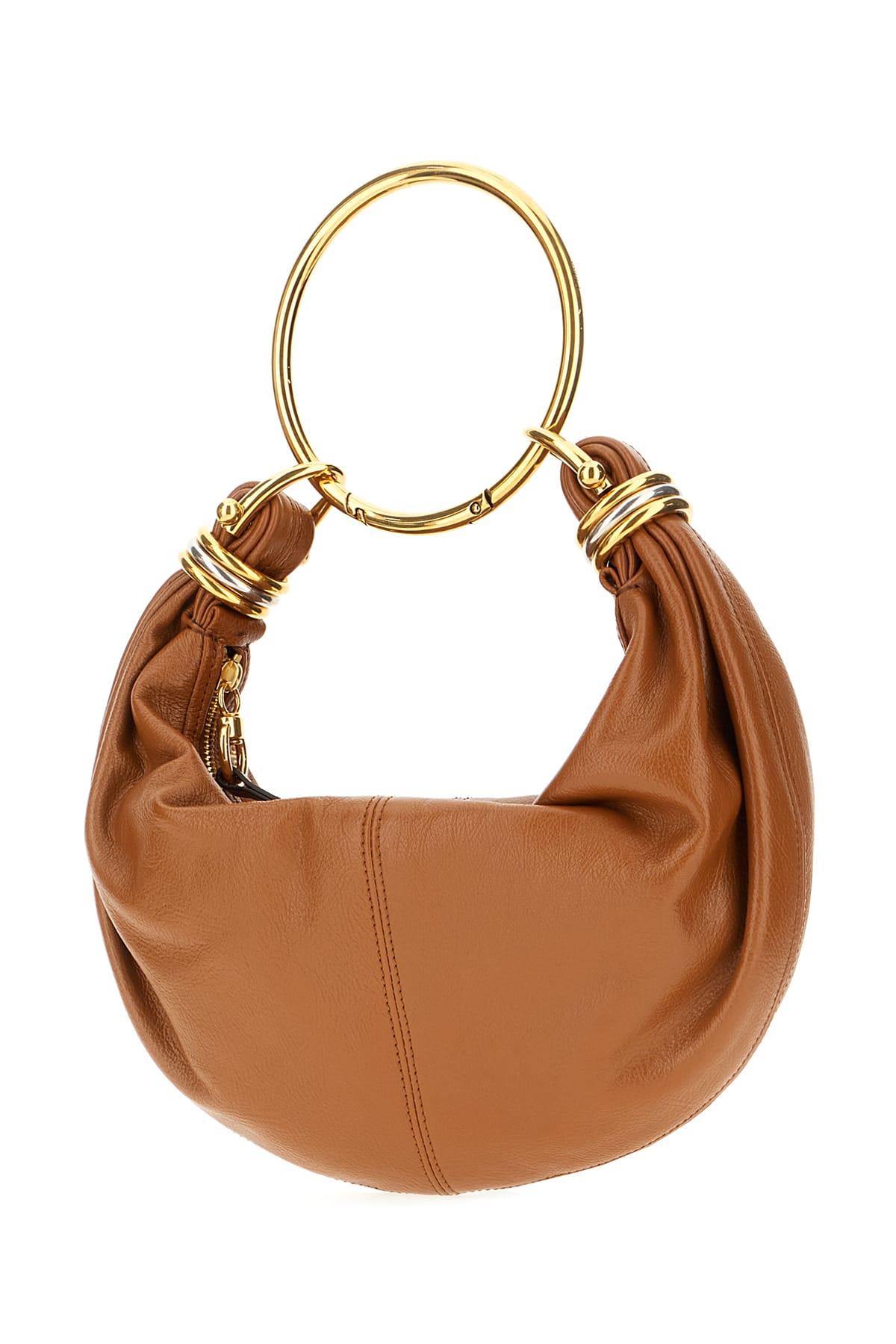 Shop Chloé Camel Leather Hobo Handbag In Claybrown