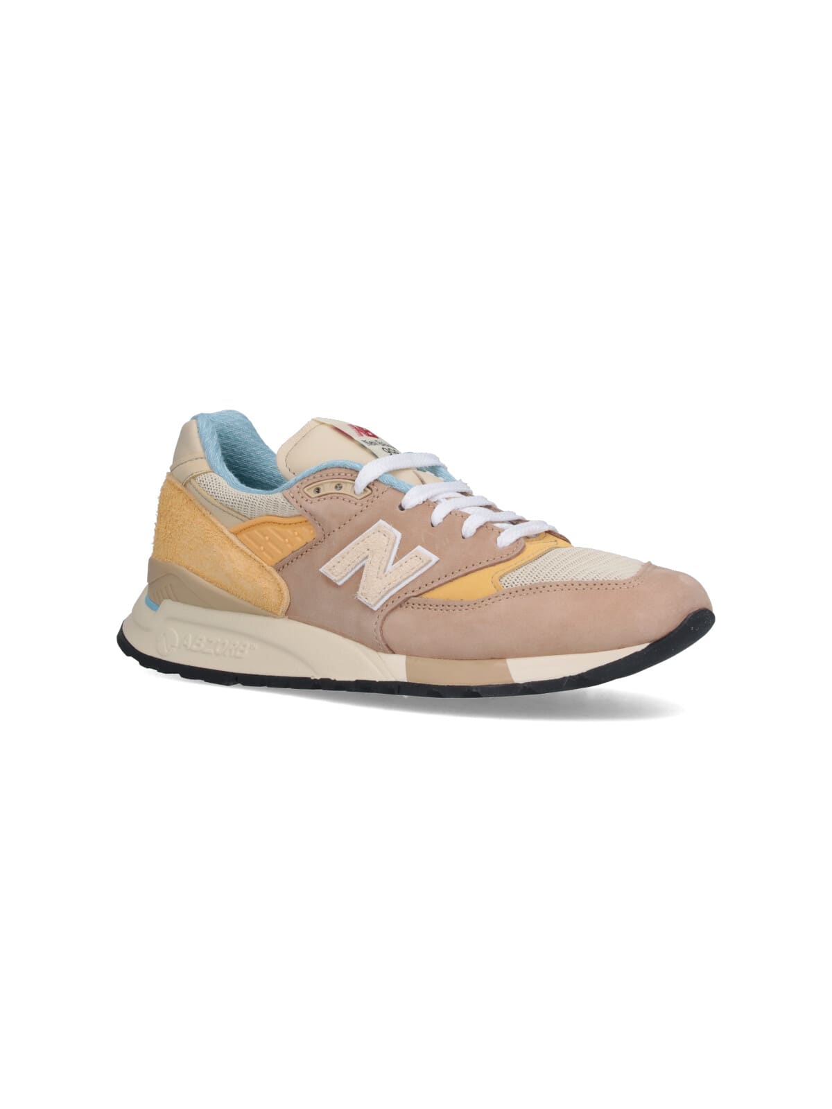 New Balance Suede And Mesh Sneakers With Signature Logo Detail In Beige