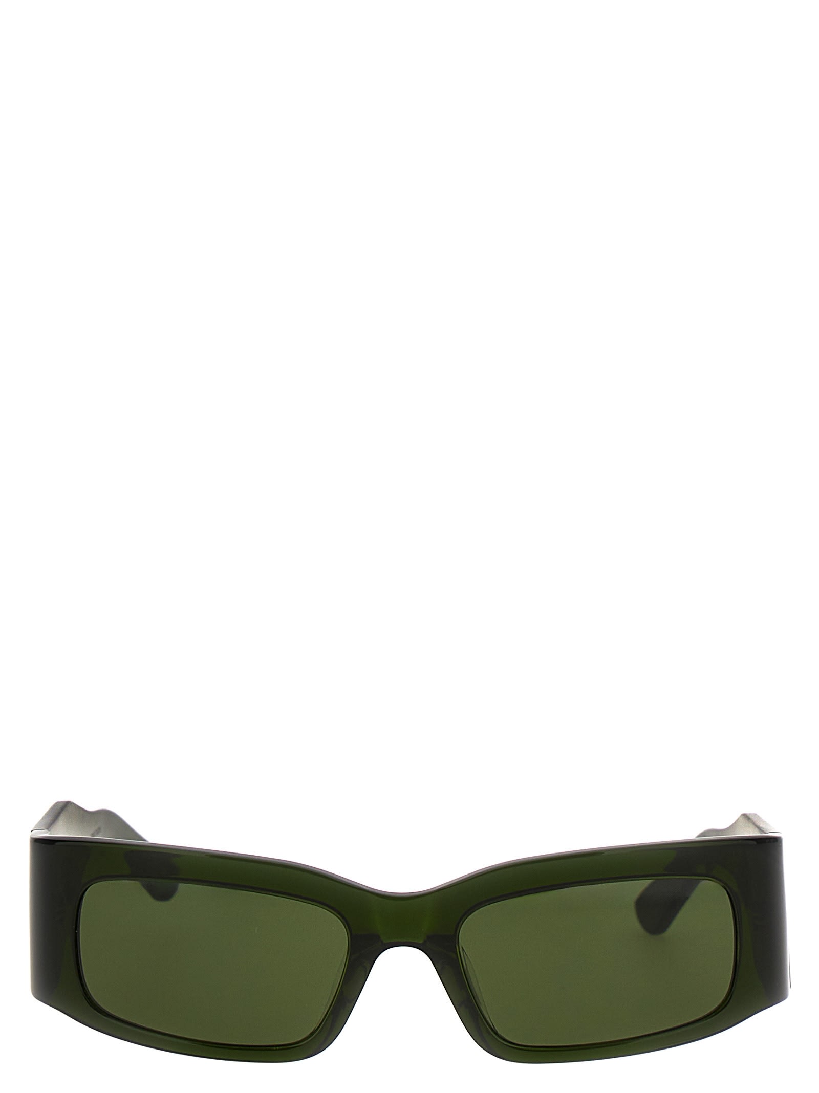 Shop Balenciaga Paper Rectangle Sunglasses In Green